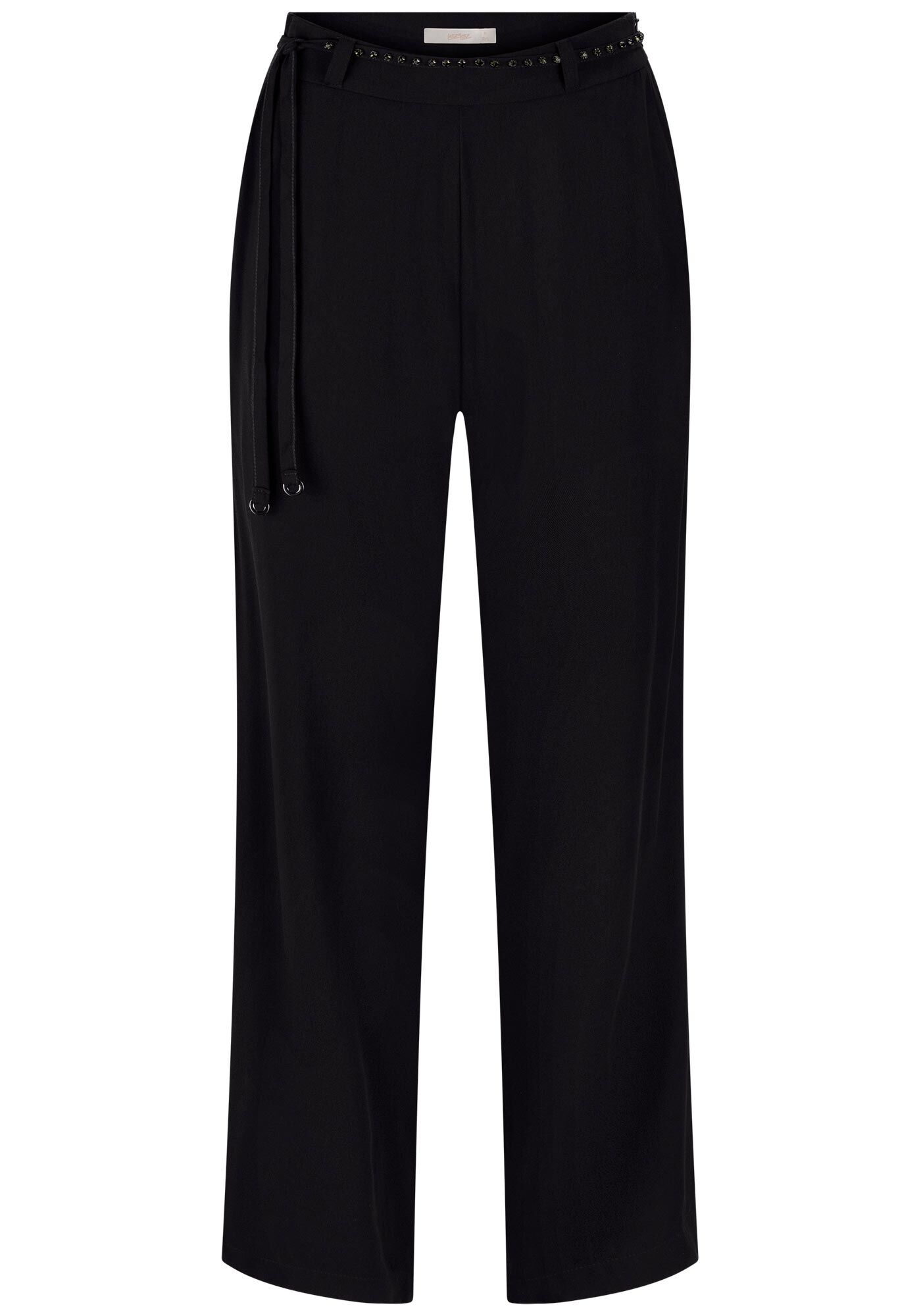 Cal&ccedil;a Reta em Viscose com Cinto Strass, , large.