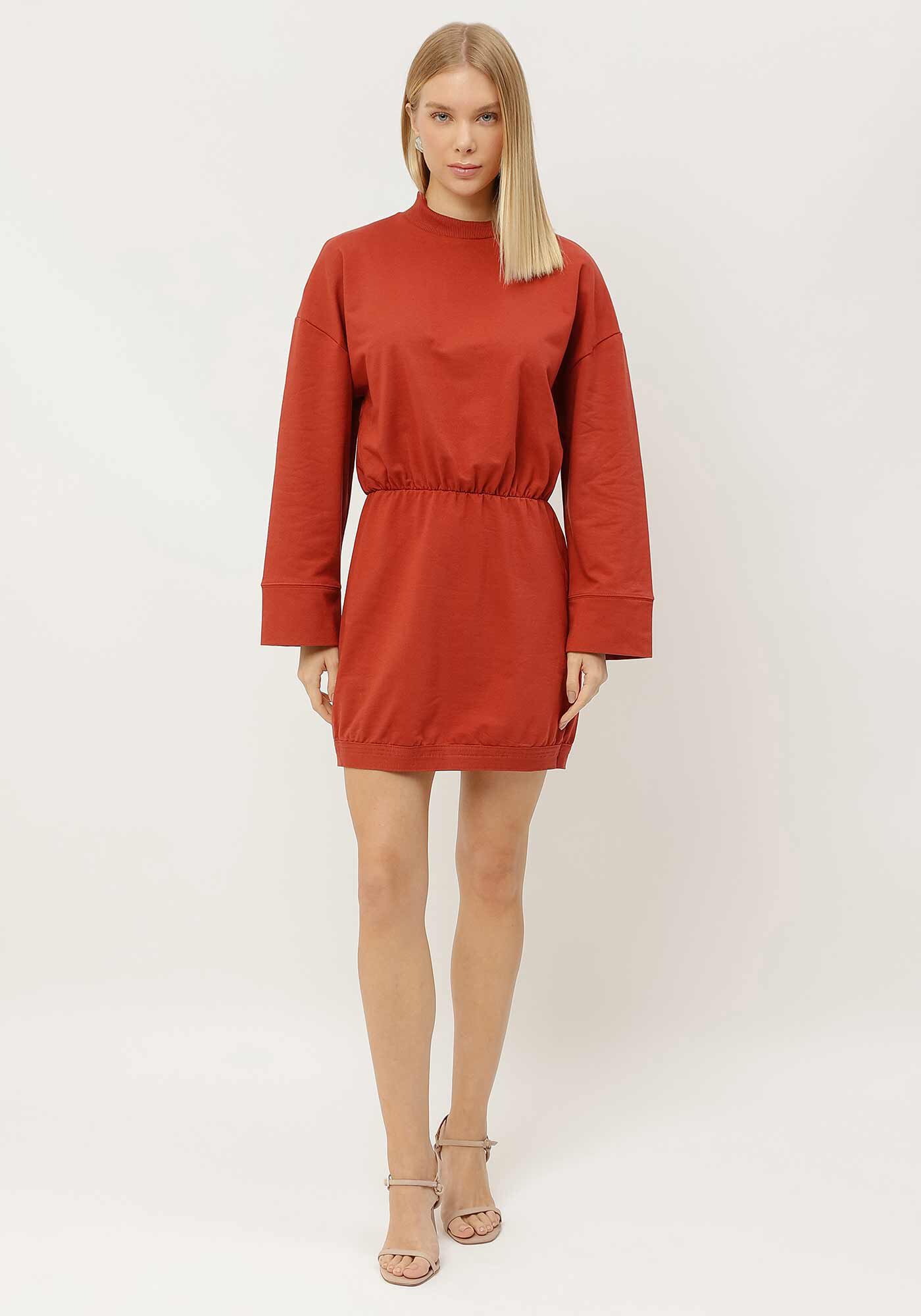 Vestido Curto Manga Longa em Molecotton, , large.