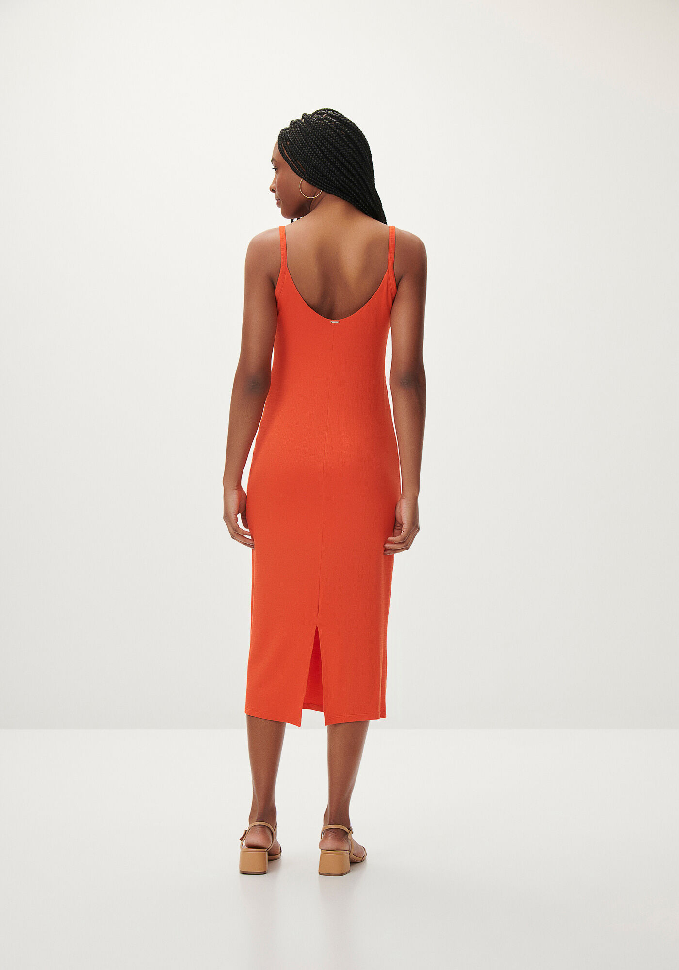 Vestido Midi Justo com Decote Degag Lez a Lez