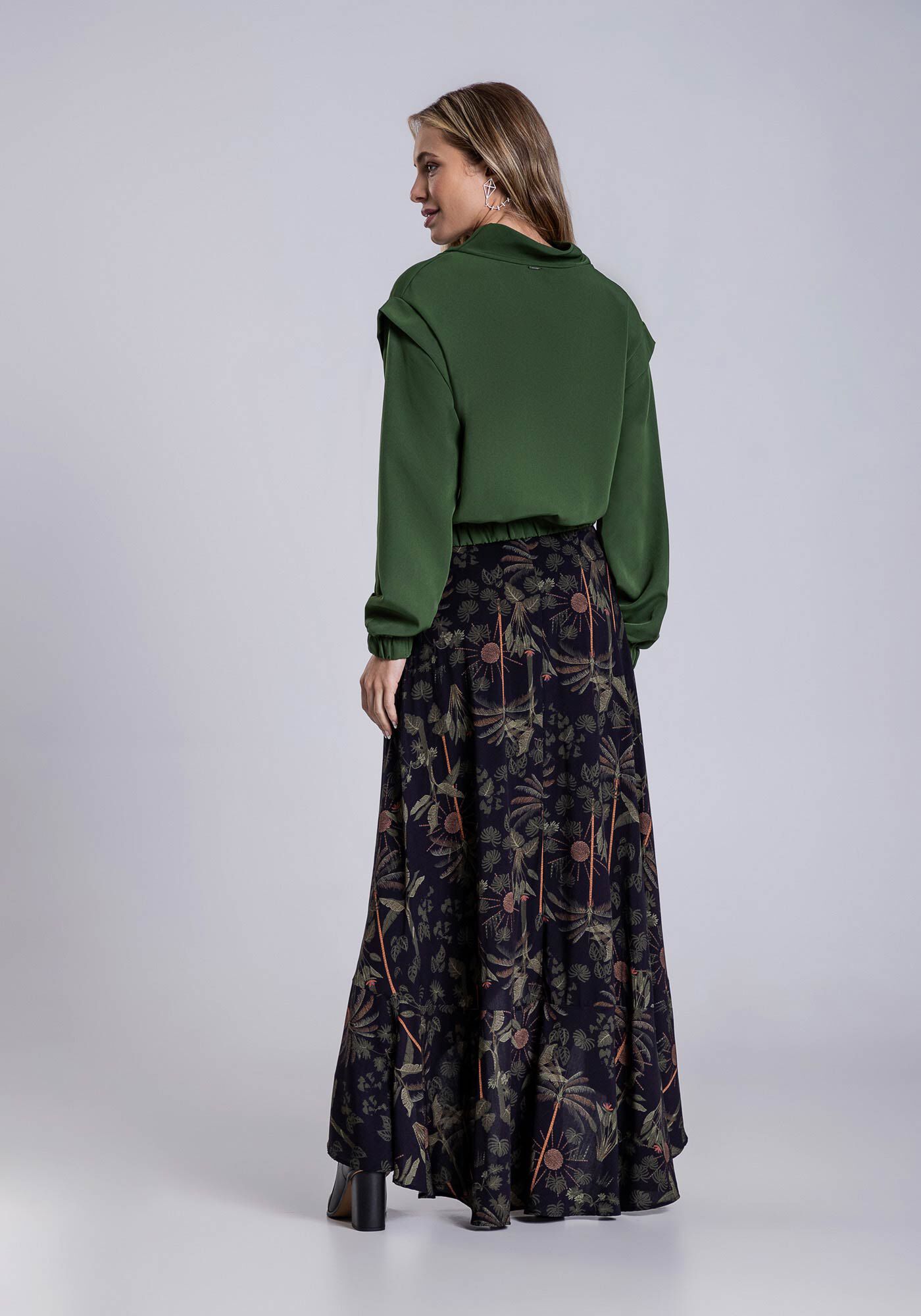 Saia Midi em Viscose Transpassada, , large.