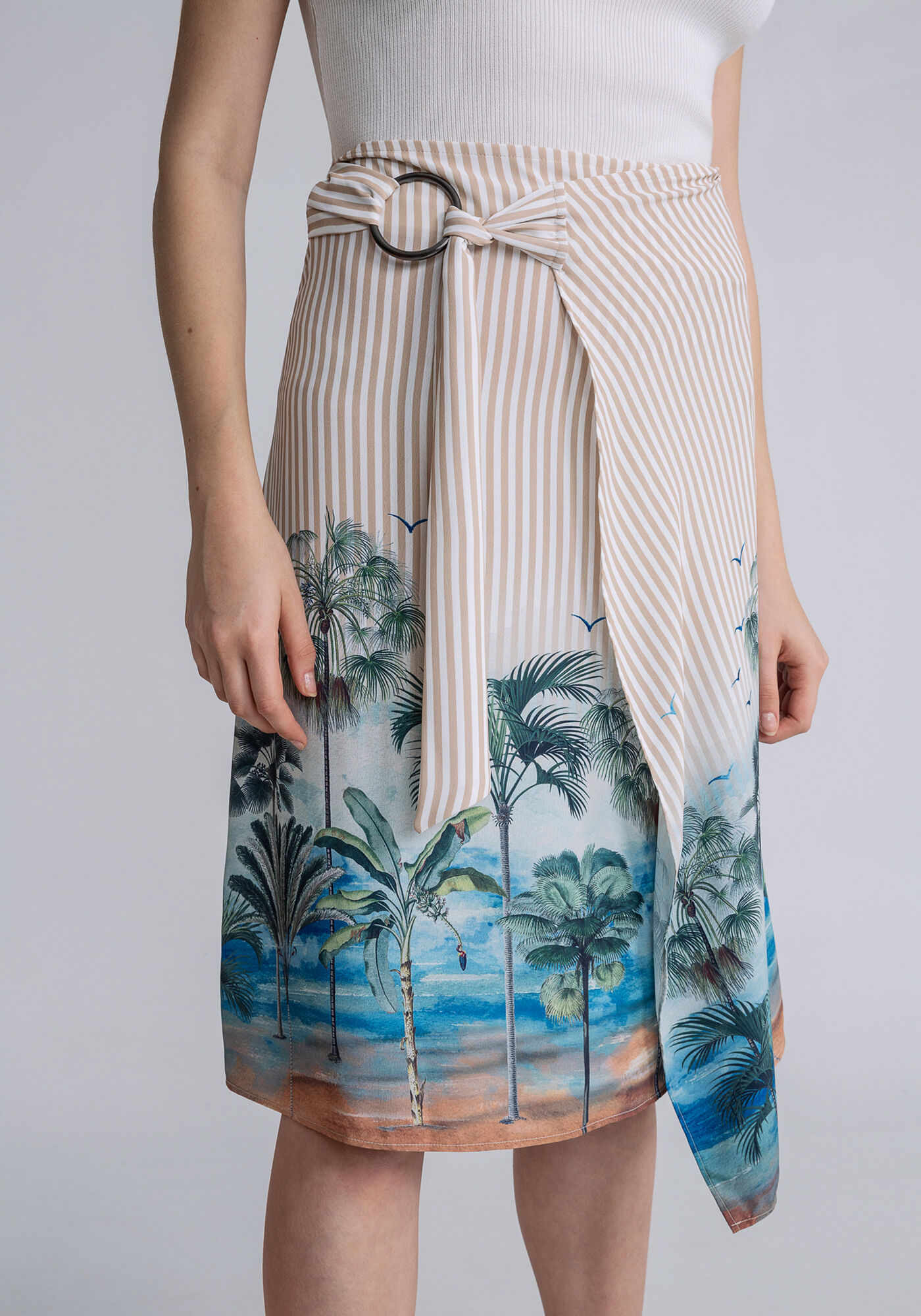 Saia Midi Transpassada Estampa, , large.