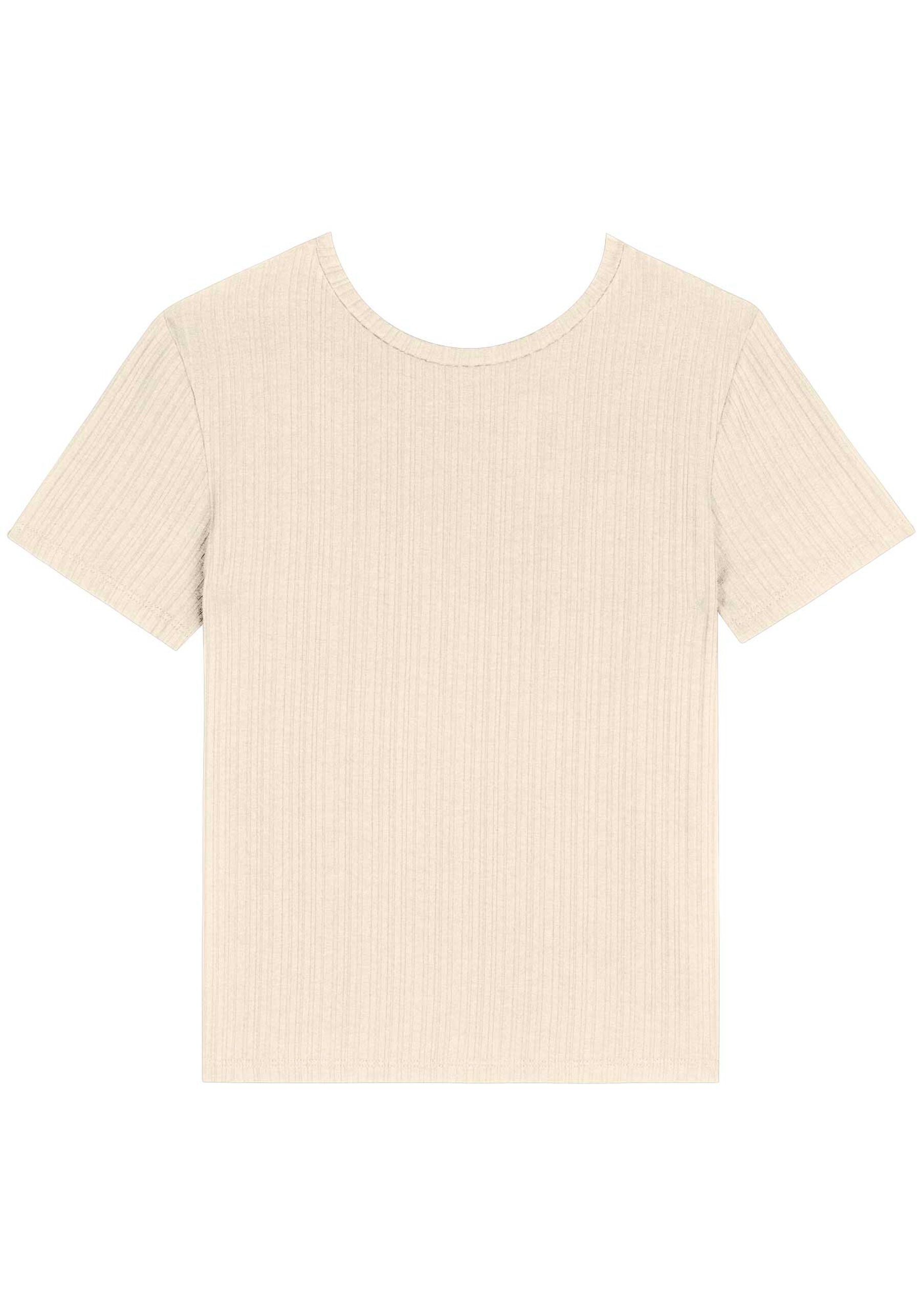 Blusa Básica De Mangas Curtas Em Malha Canelada, . Blusa Básica De Mangas Curtas Em Malha Canelada, , large.