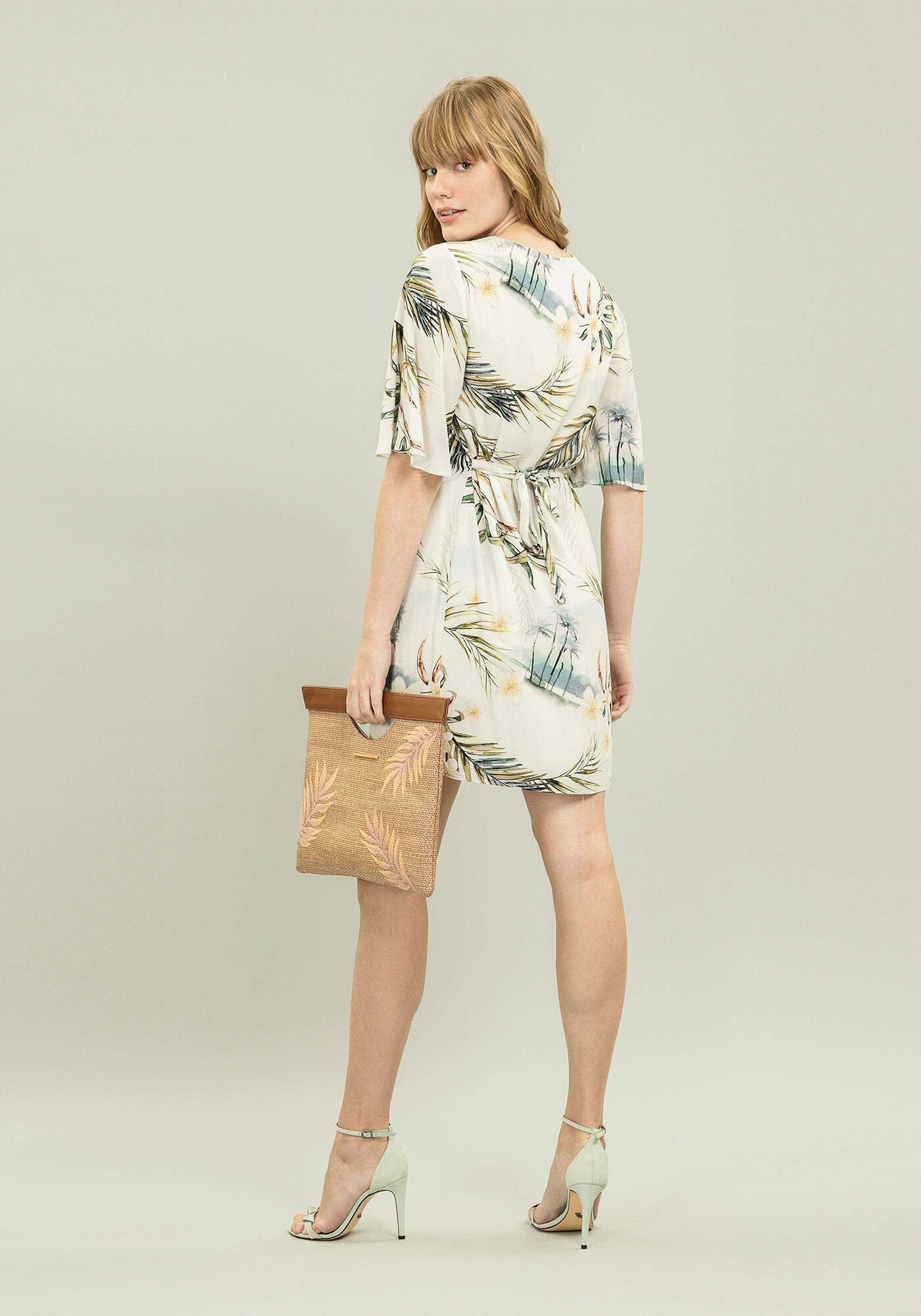 Vestido Estampado Manga 3/4, , large.