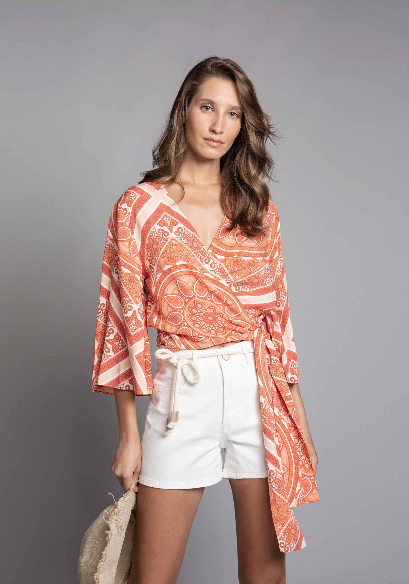 Blusa Envelope Estampa, , large.