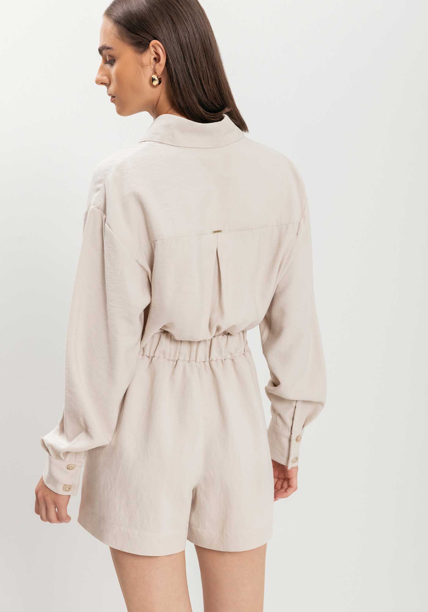 Shorts Transpassado Com Cintura M&eacute;dia E Bot&otilde;es, , large.