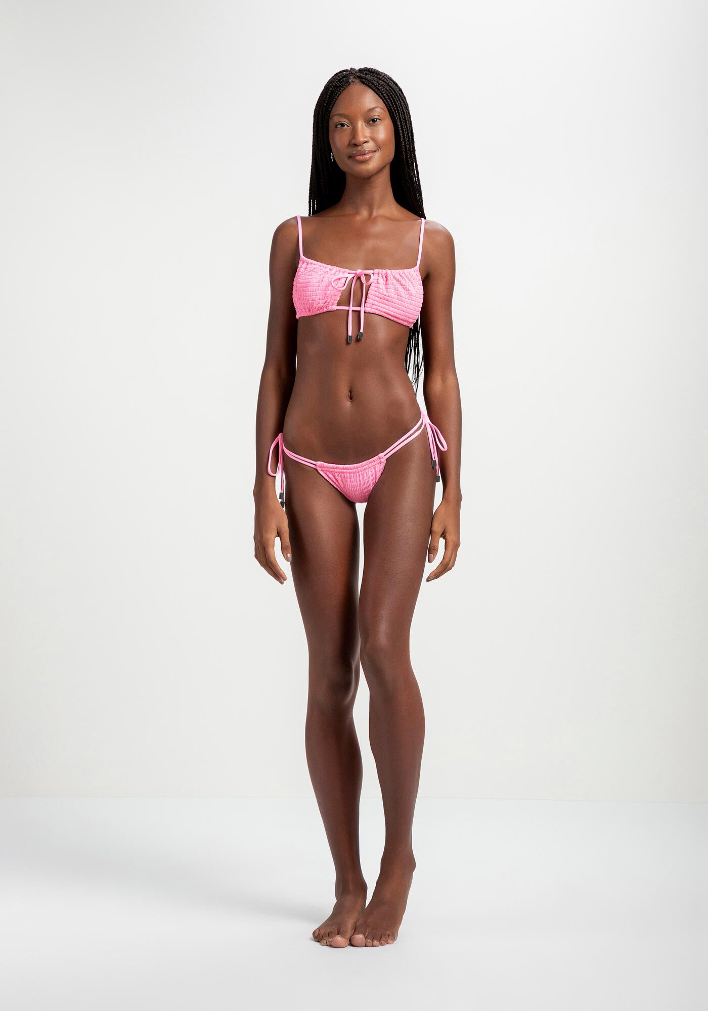 Top Biqu&iacute;ni Sem Bojo com Amarra&ccedil;&atilde;o e Textura, ROSA PUMPKIN, large.