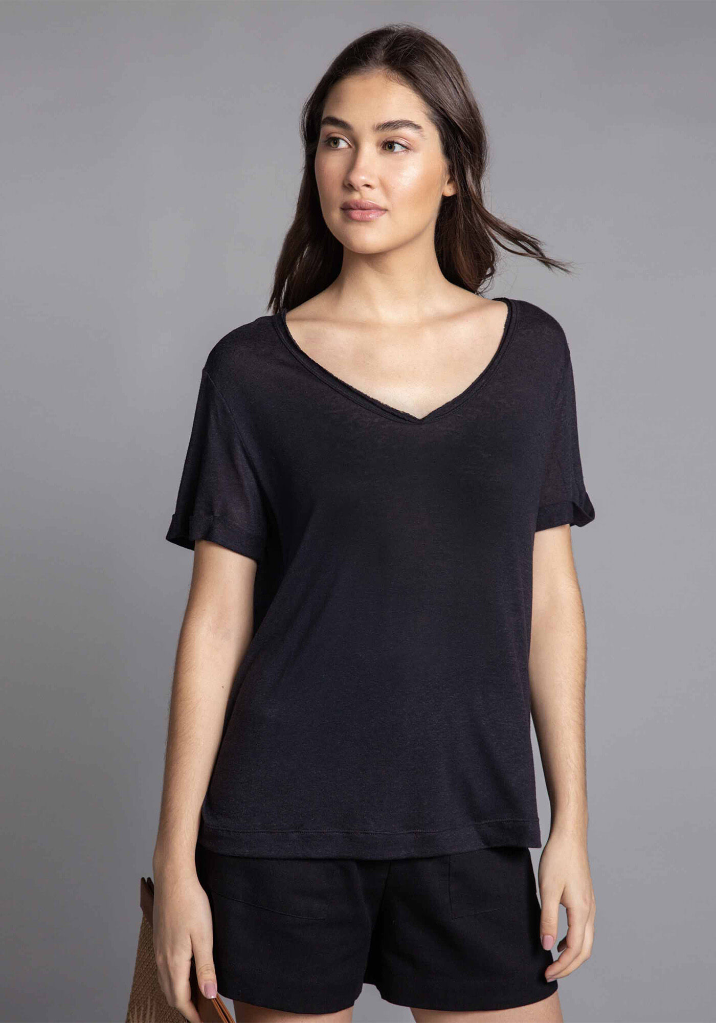 Blusa Decote V Less is More Branco Off White, , large.