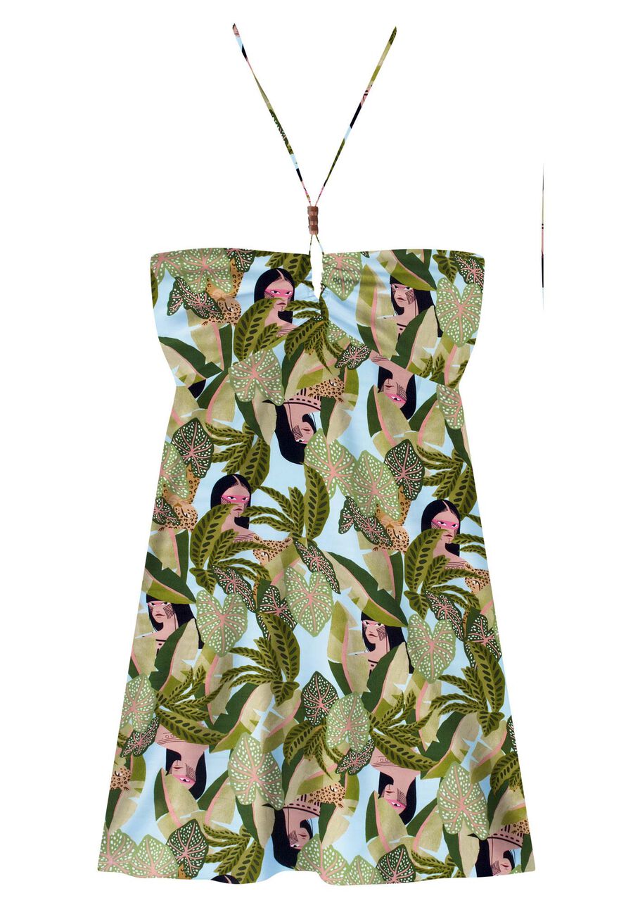 Vestido Curto Frente Unica em Viscose Estampado, . Vestido Curto Frente Unica em Viscose Estampado, , large.