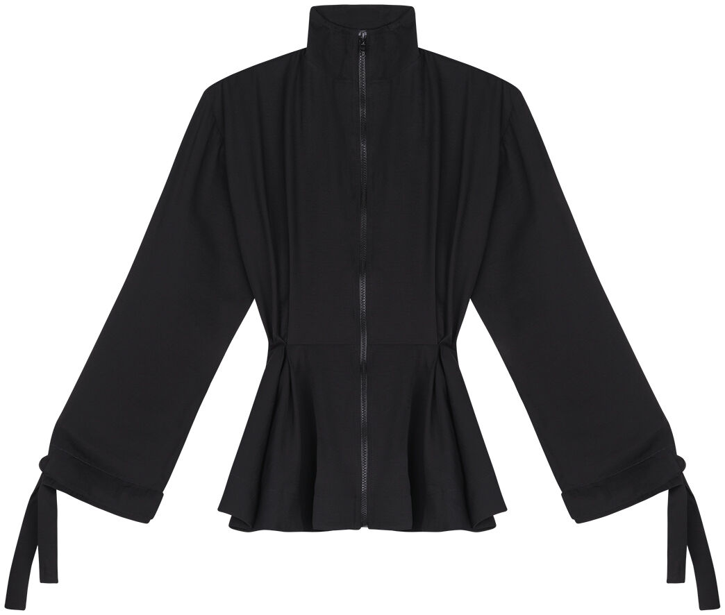 Jaqueta Parka Acinturada com Amarra&ccedil;&atilde;o Mangas, , large.