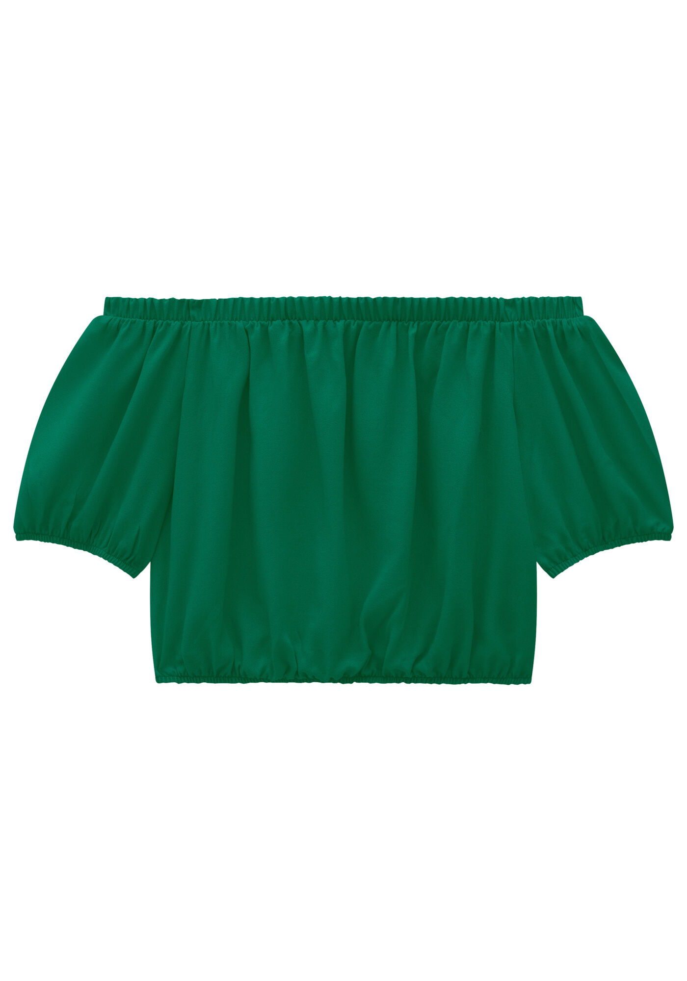 Blusa Cropped em Crepe Ombro a Ombro, , large.