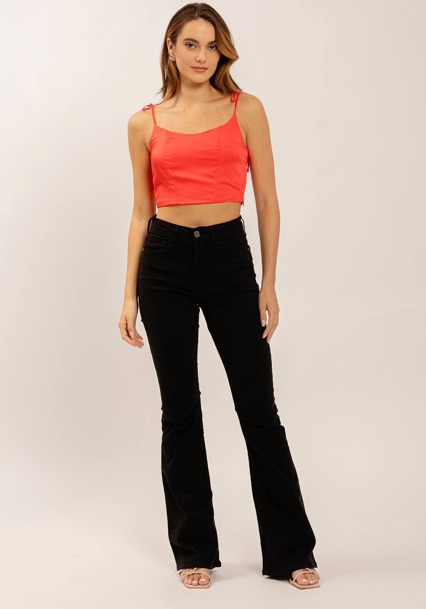 Blusa Cropped com Amarra&ccedil;&atilde;o Al&ccedil;as, , large.