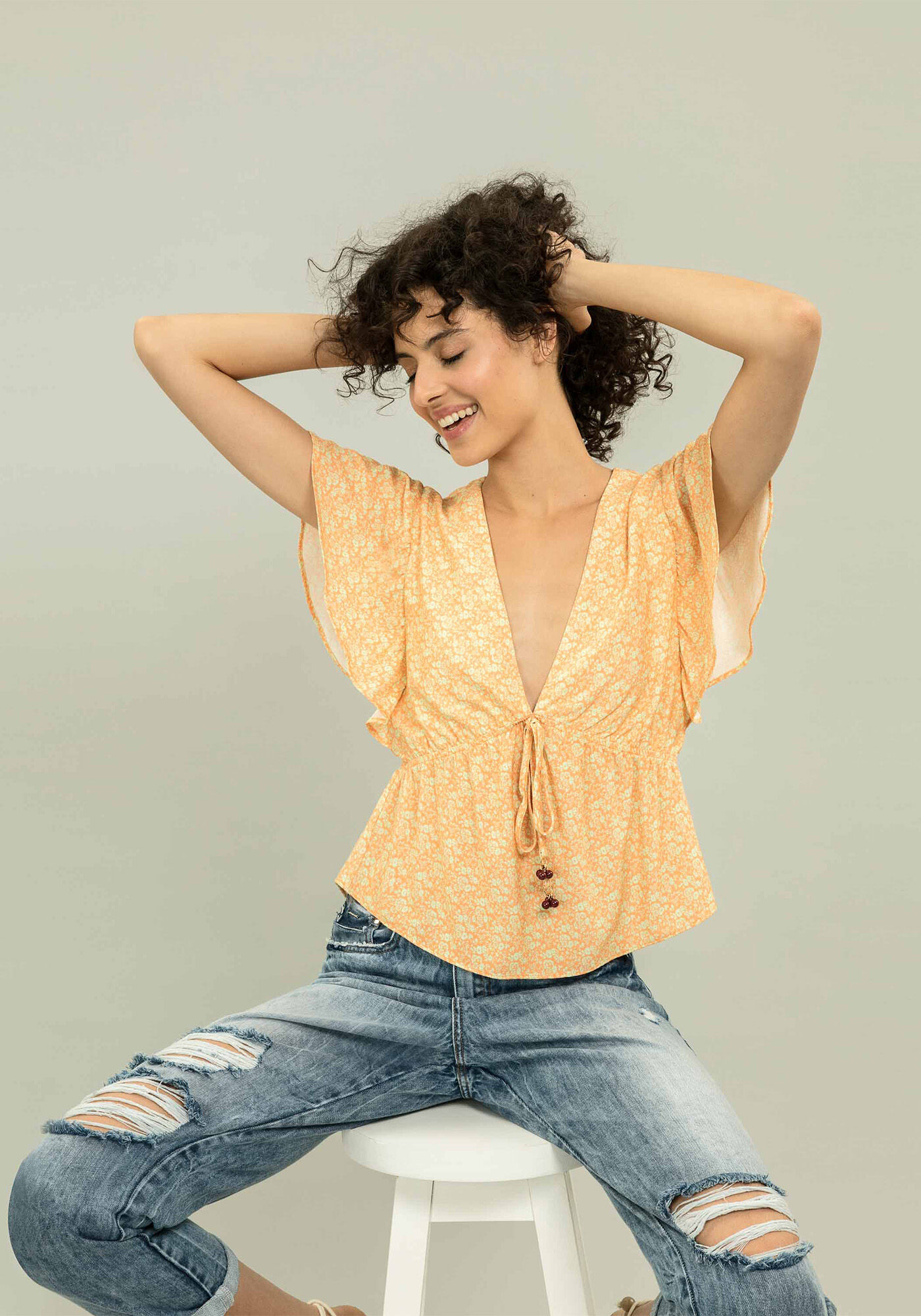 Blusa Amarra&ccedil;&atilde;o Estampa, , large.