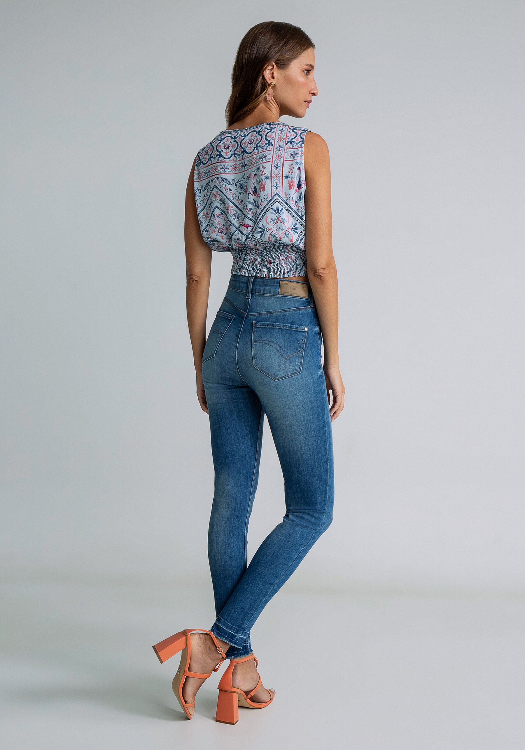 Calça Jeans Skinny Cropped Aruba Elastic, JEANS. Calça Jeans Skinny Cropped Aruba Elastic, JEANS, large.