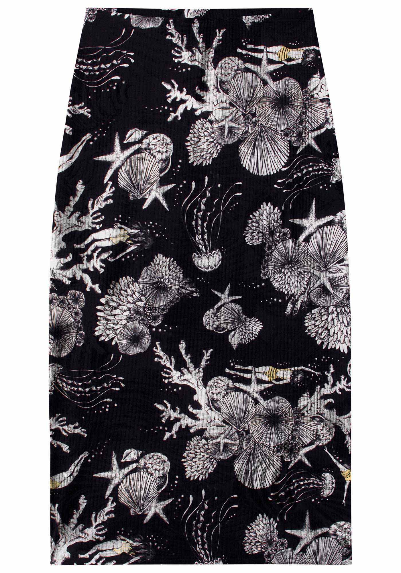 Saia midi estampada best sale justa