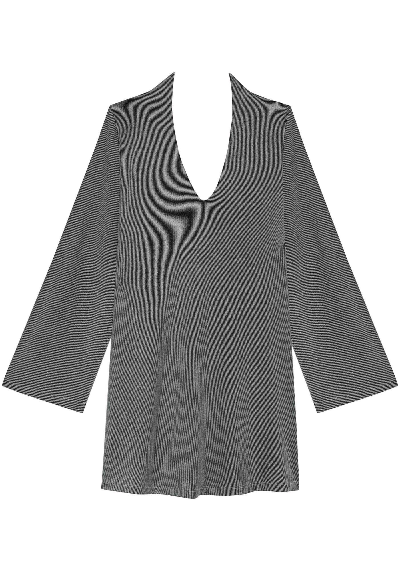 Vestido Curto De Mangas Longas Em Malha Com Fios De Lurex, , large.