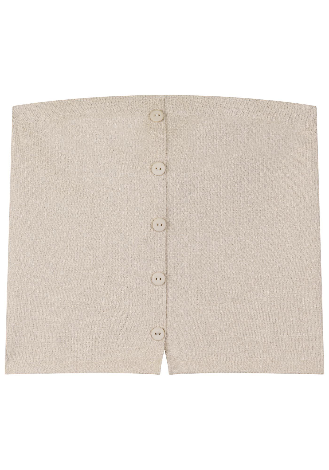 Blusa Sem Al&ccedil;as Com Bot&otilde;es E Decote Reto Em Malha Tric&ocirc;, BEGE ALHAMBRA, large.