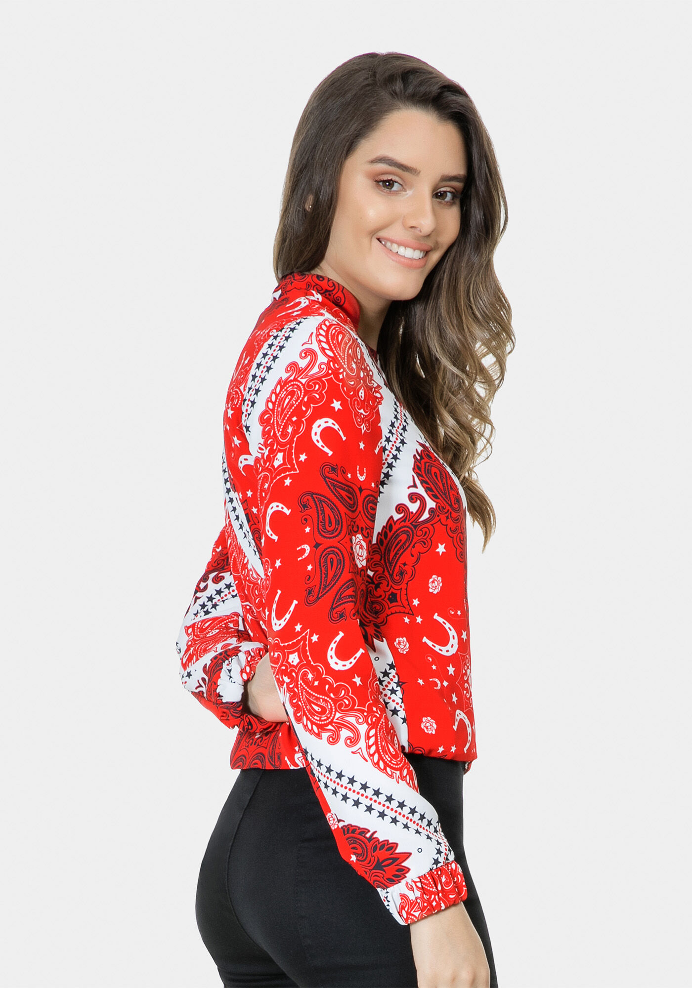 Jaqueta Estampada em Tecido, , large.