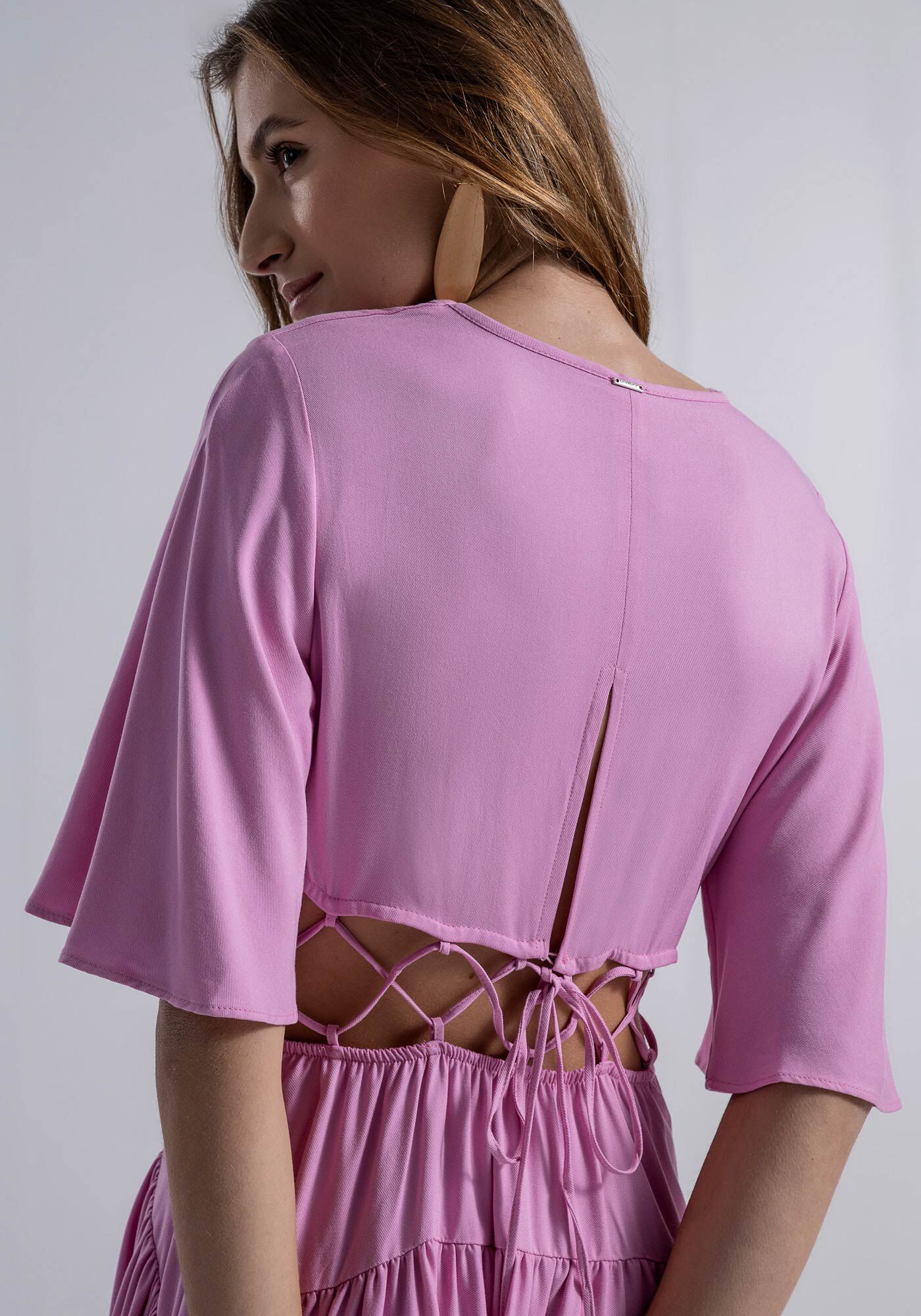 Vestido Midi em Viscose com Cut Out Amarra&ccedil;&atilde;o, , large.