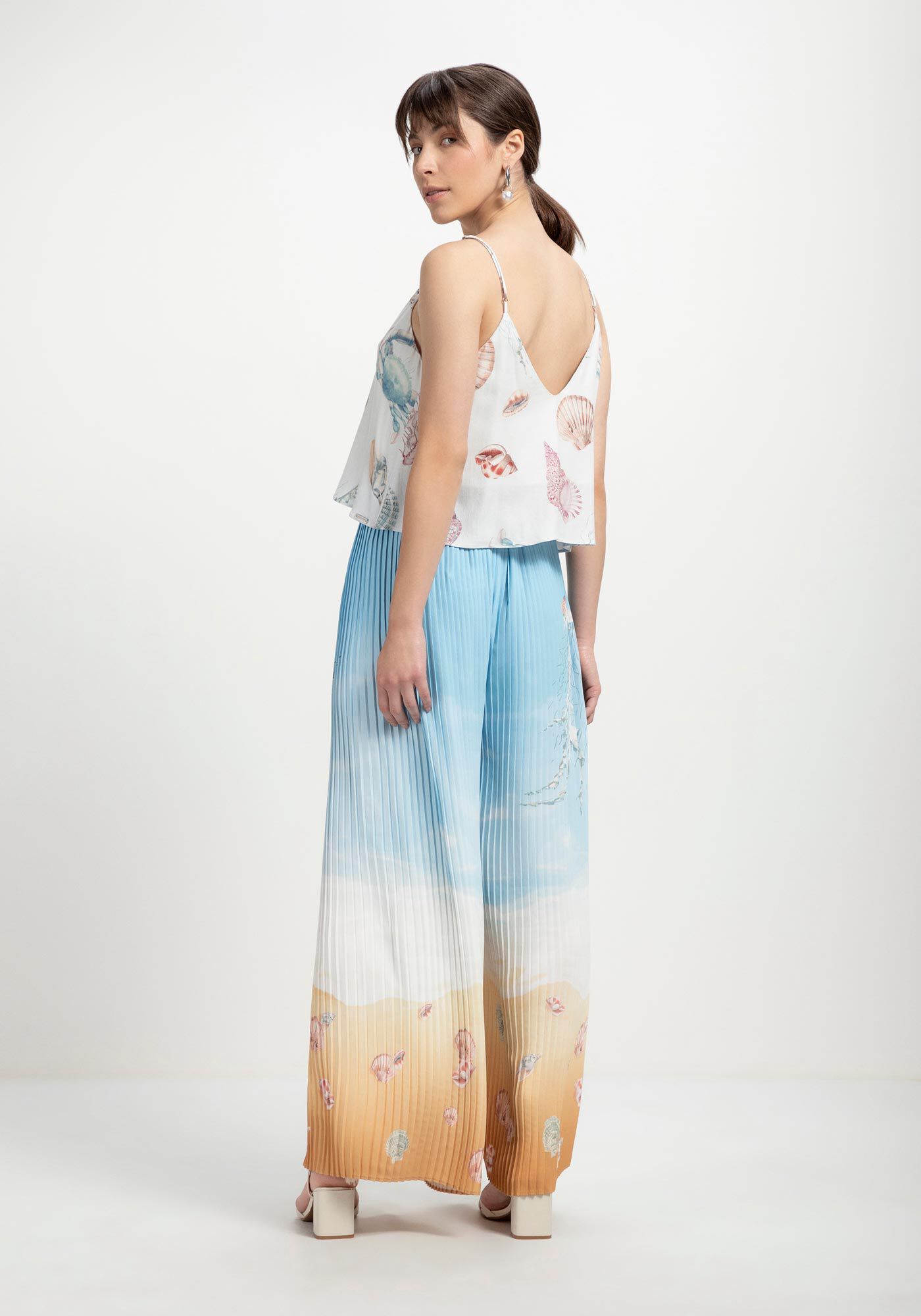 Blusa com Al&ccedil;a Estampada em Crepe, MILLOR, large.