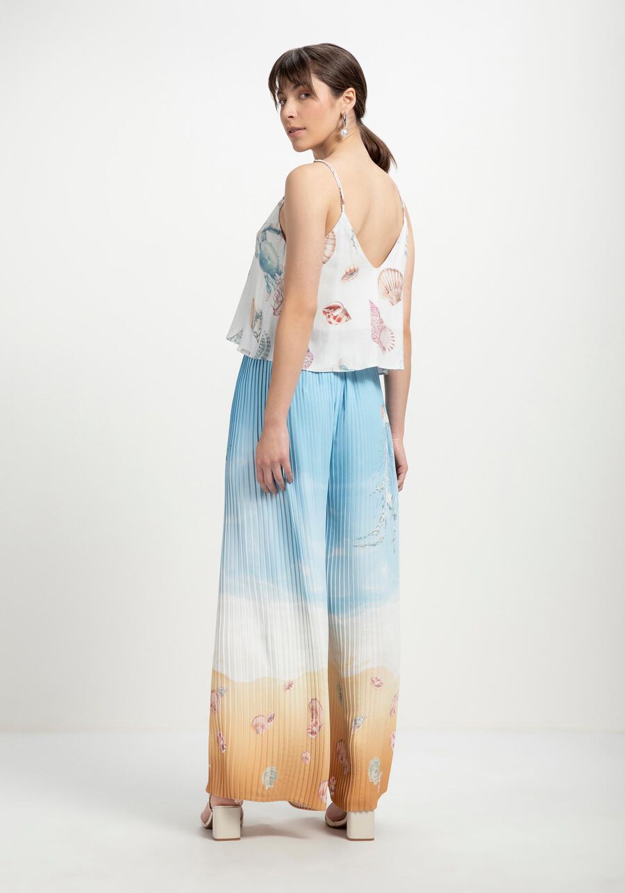 Blusa com Alça Estampada em Crepe, MILLOR. Blusa com Alça Estampada em Crepe, MILLOR, large.