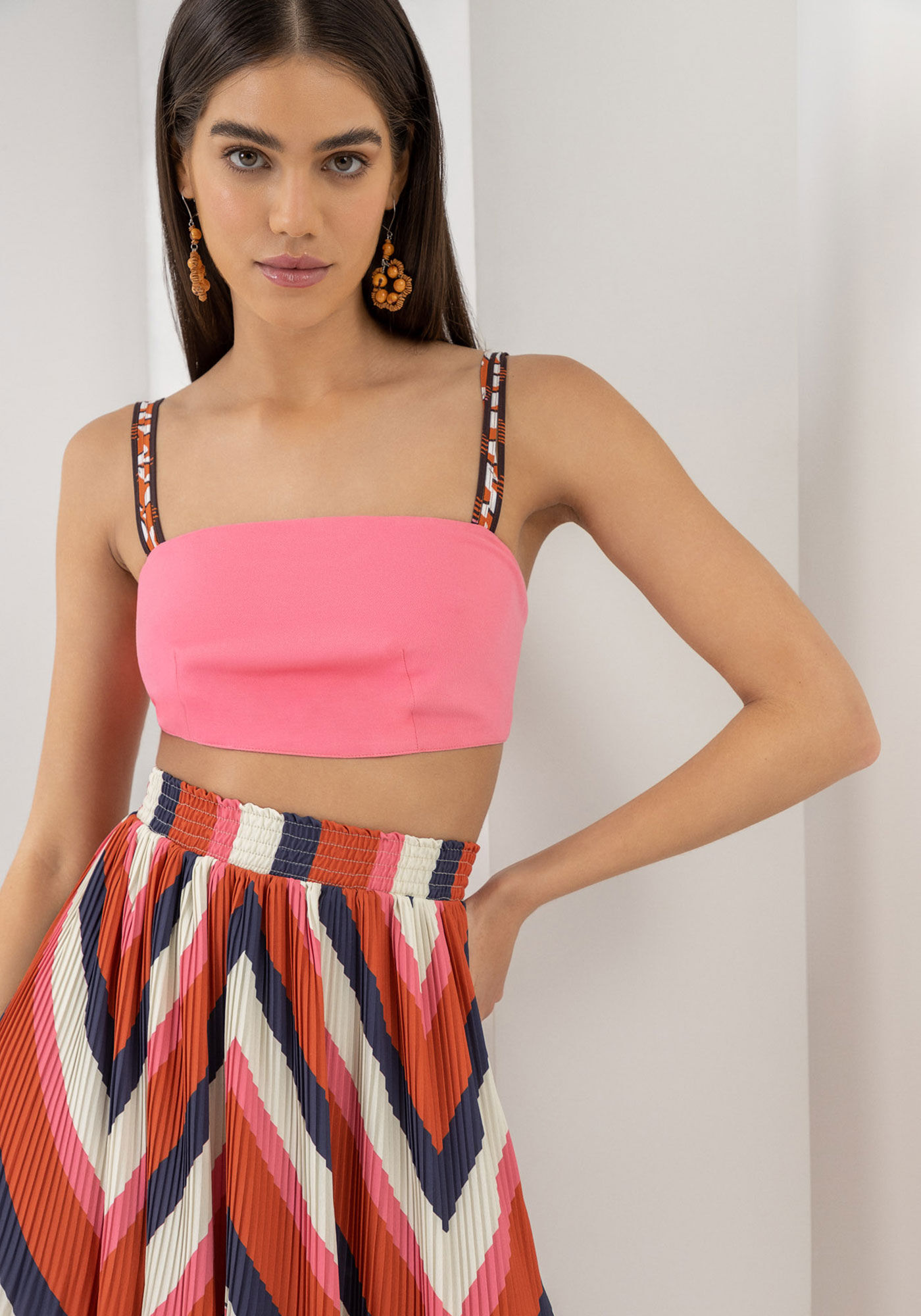 Blusa Cropped em Viscose com Detalhe Al&ccedil;as, ROSA PEWTER, large.