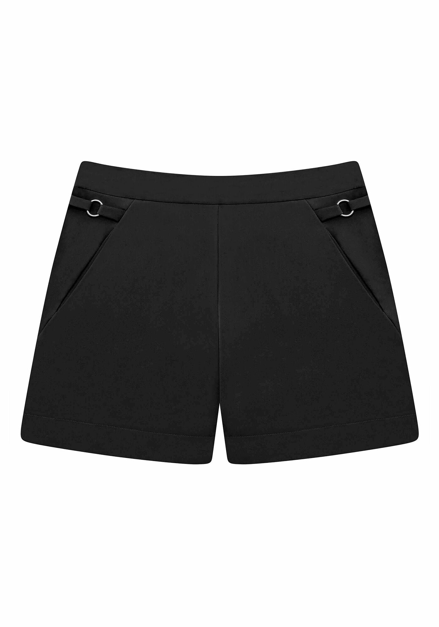 Shorts Cintura Alta com Bolsos, , large.