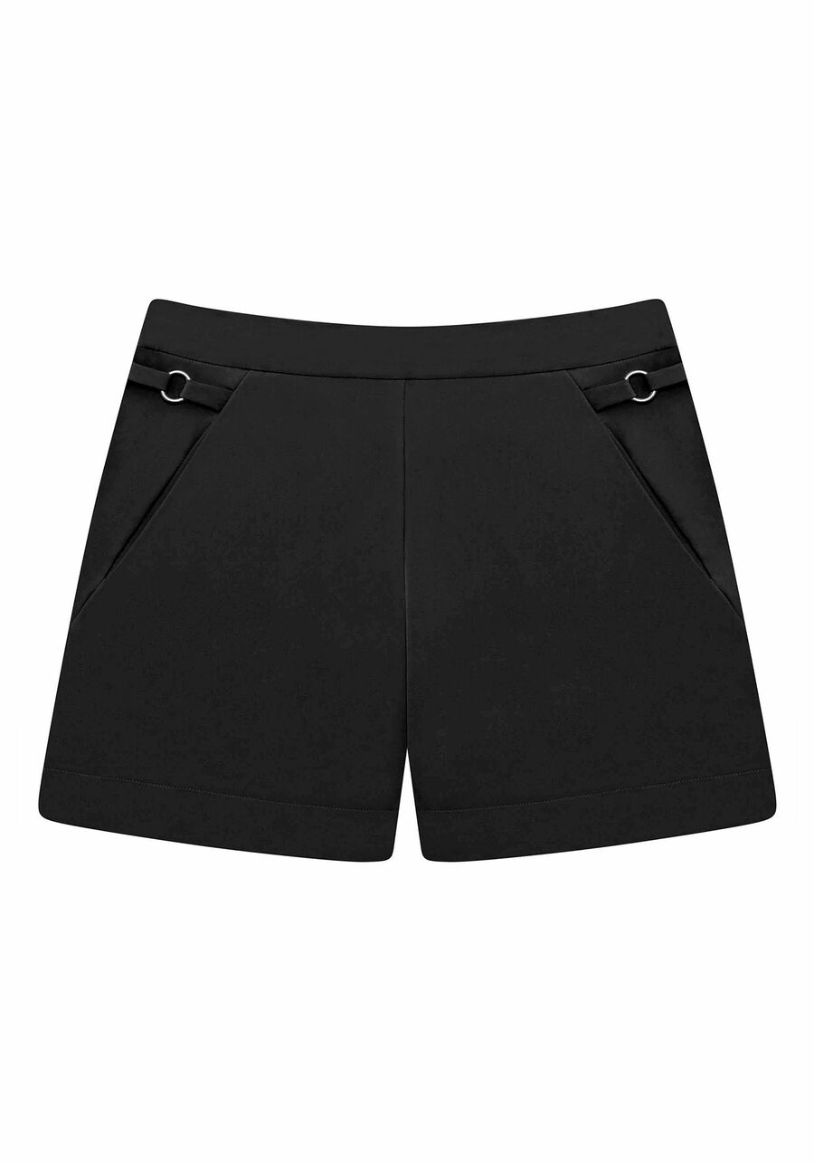 Shorts Cintura Alta com Bolsos, , large.