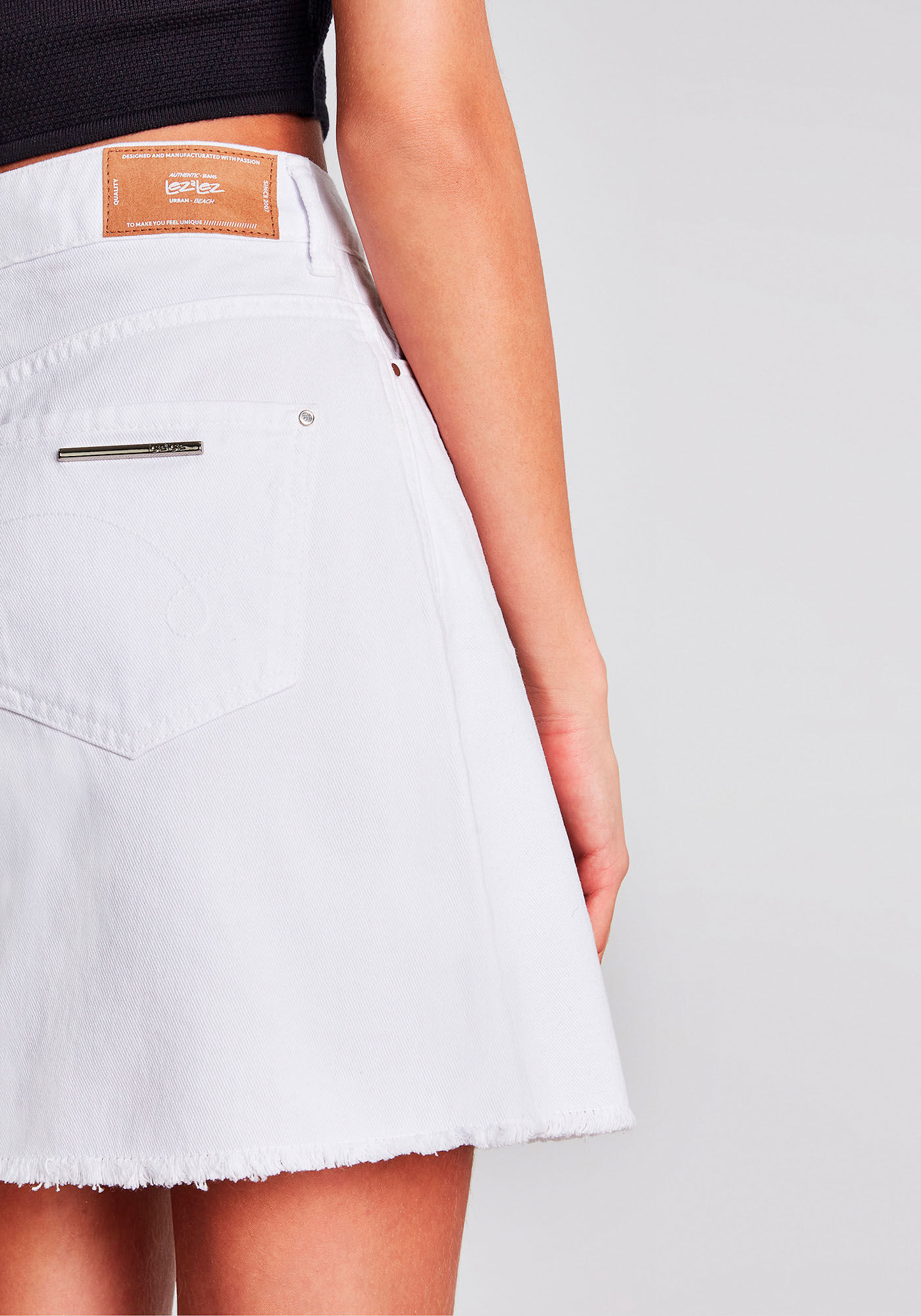 Saia Curta Jeans Cintura Alta, , large.