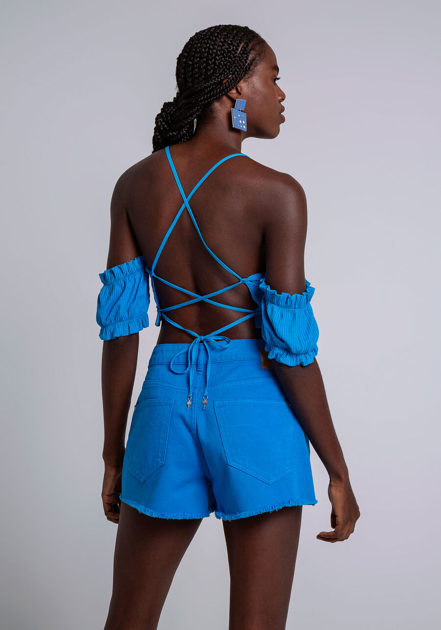 Blusa Cropped em Malha Canelada com Babados, . Blusa Cropped em Malha Canelada com Babados, , large.