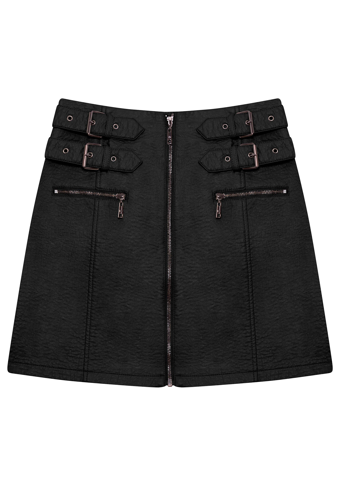 Saia Cintura Alta PU, , large.