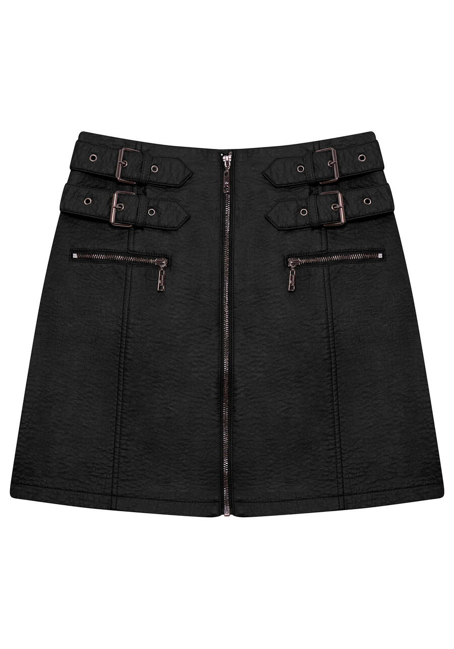 Saia Cintura Alta PU, . Saia Cintura Alta PU, , large.