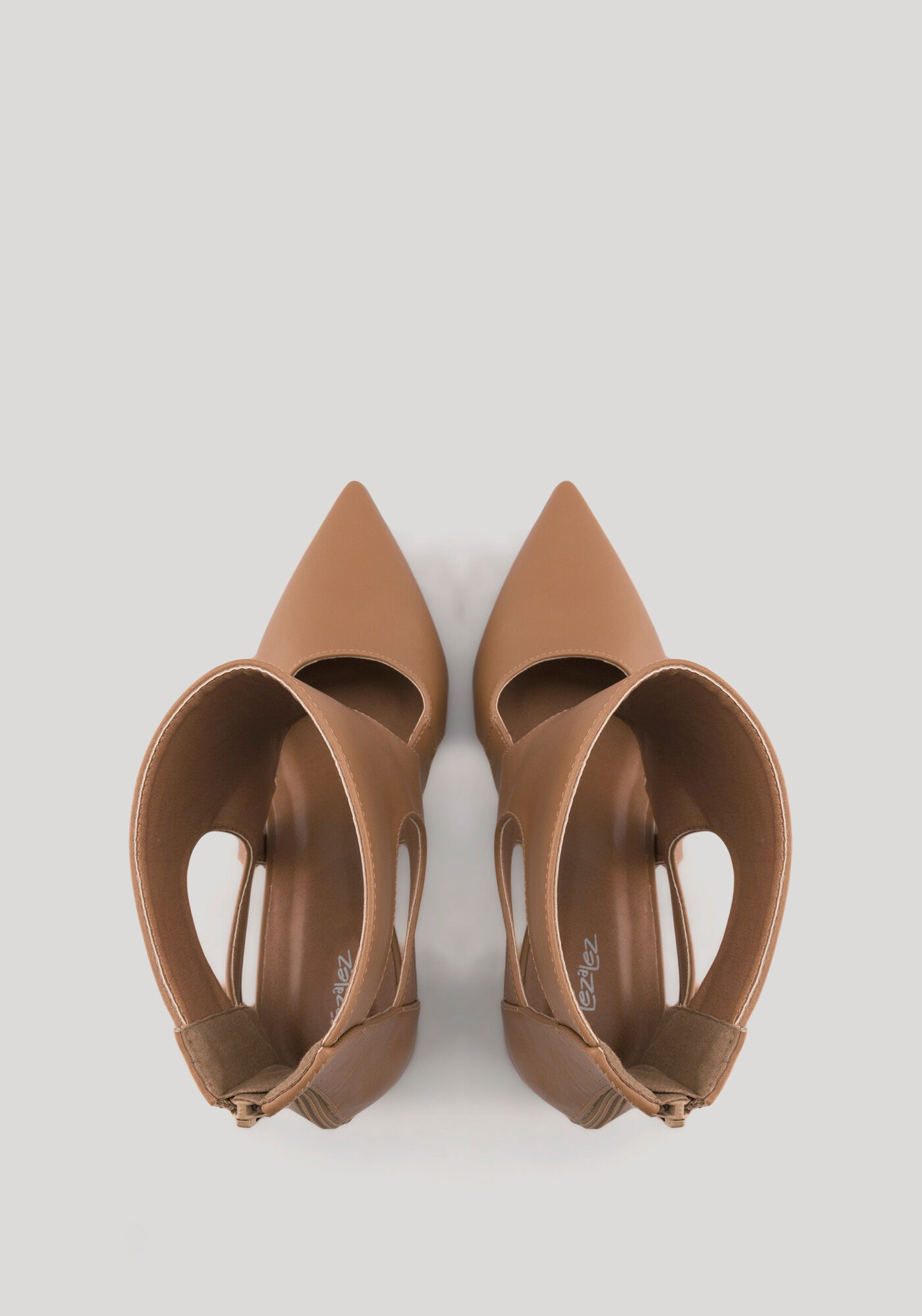 Sapato De Salto Bloco Com Bico Fino E Recortes, , large.