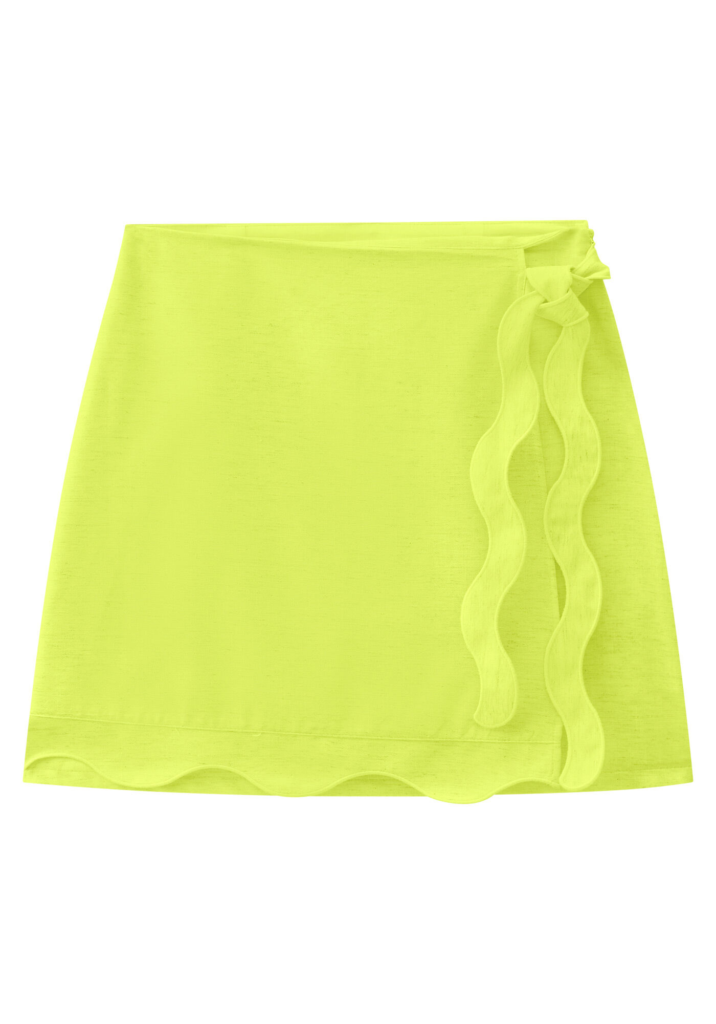 Saia Curta em Tecido Marrakesh com Recorte, , large.