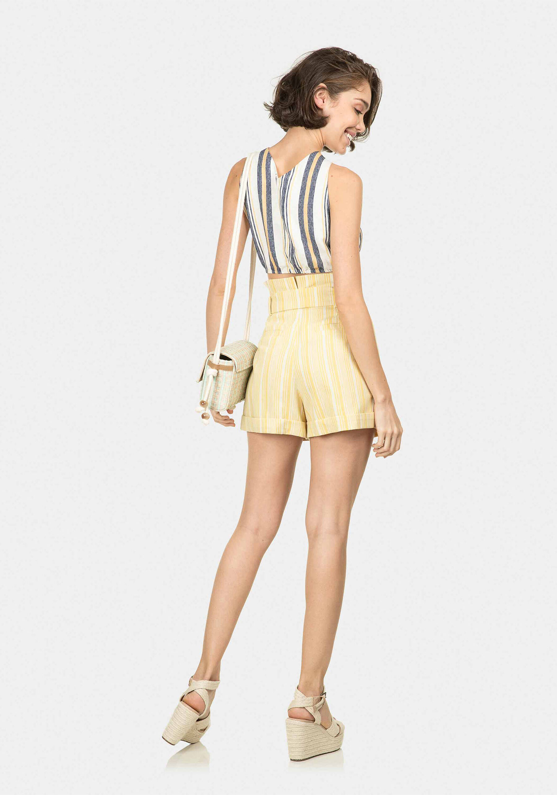 Shorts Cintura Alta Listrado, . Shorts Cintura Alta Listrado, , large.