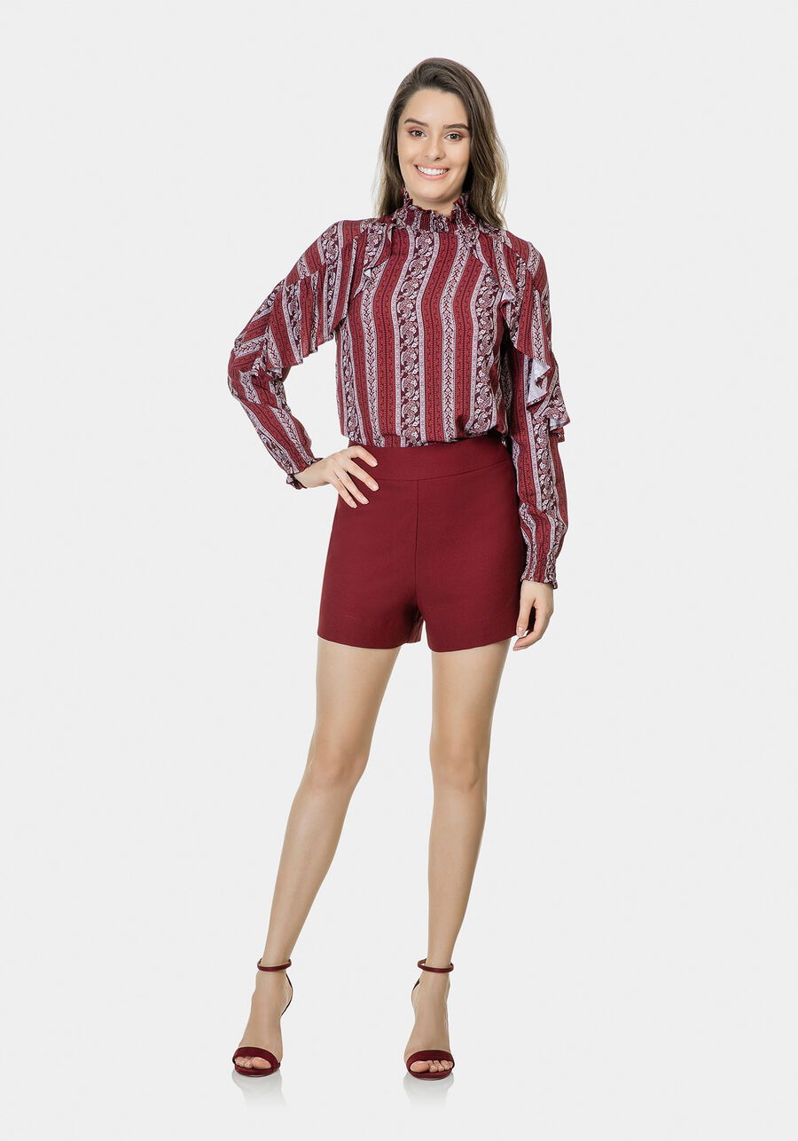 Blusa Gola Alta Estampada Tecido, . Blusa Gola Alta Estampada Tecido, , large.