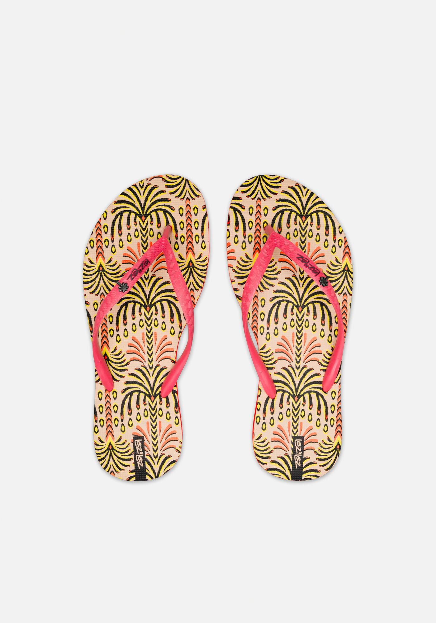 Chinelo De Tiras Finas Estampado, TROPICALIA BEGE, large.