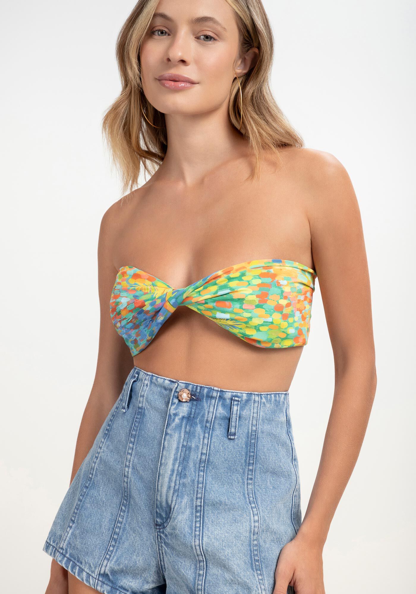 Blusa Len&ccedil;o em Tecido Plano Estampada, ALLA PRIMA, large.