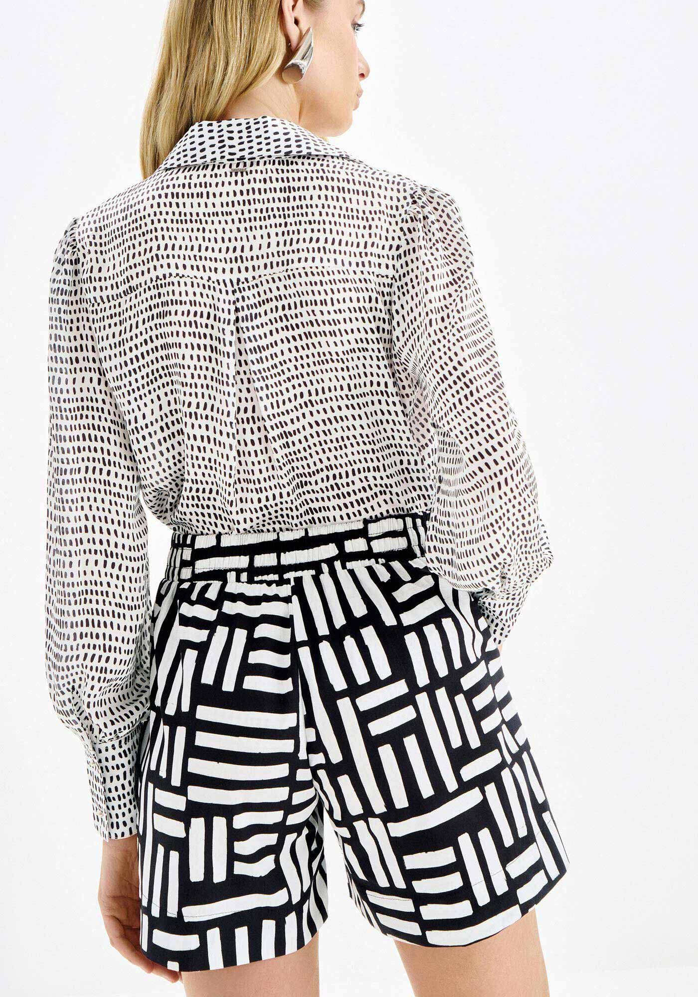 Shorts Estampado em Tricoline com Bolso, BRUSHES, large.