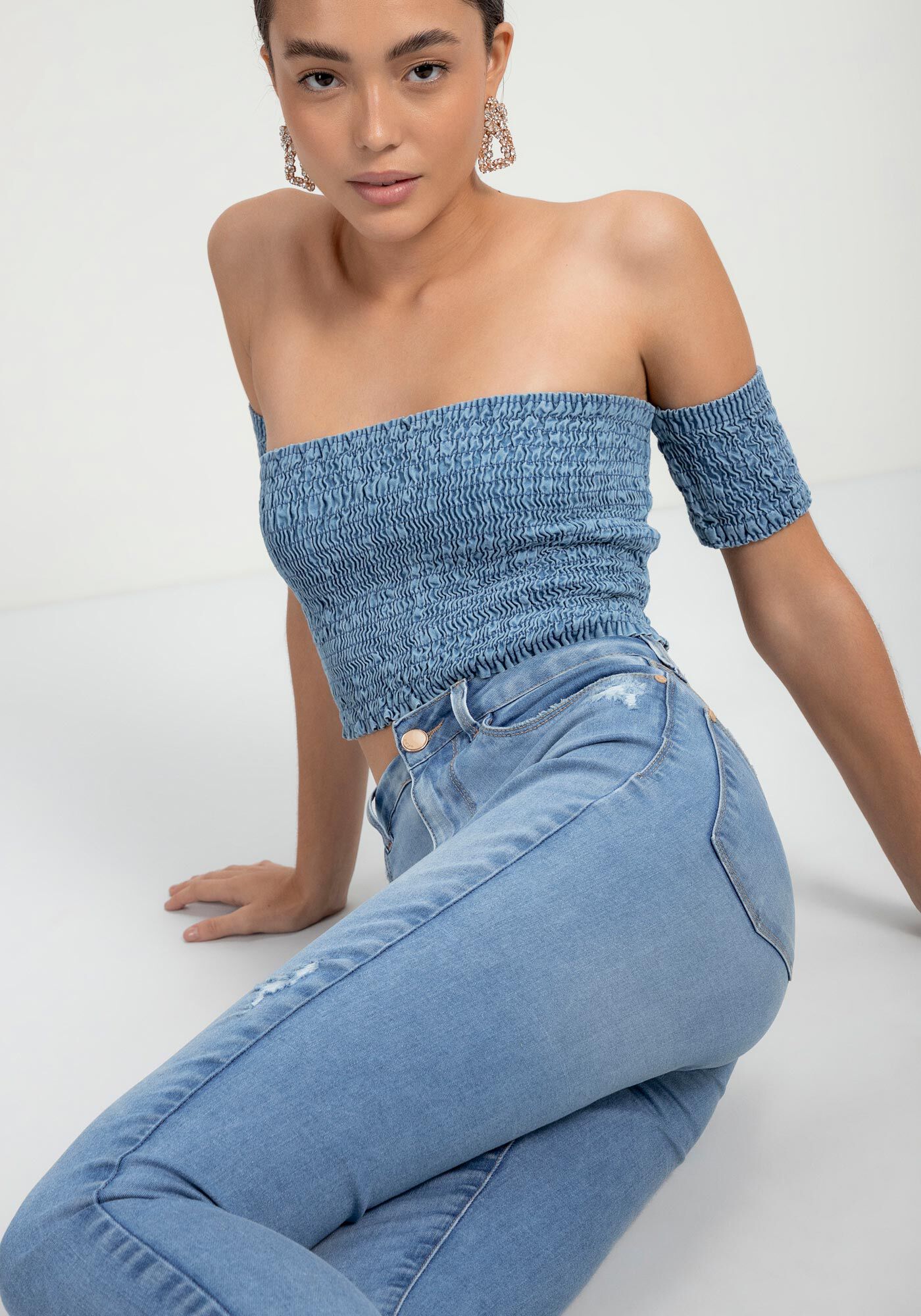 Cal&ccedil;a Jeans Skinny Cropped Super Alta Every Day, JEANS, large.