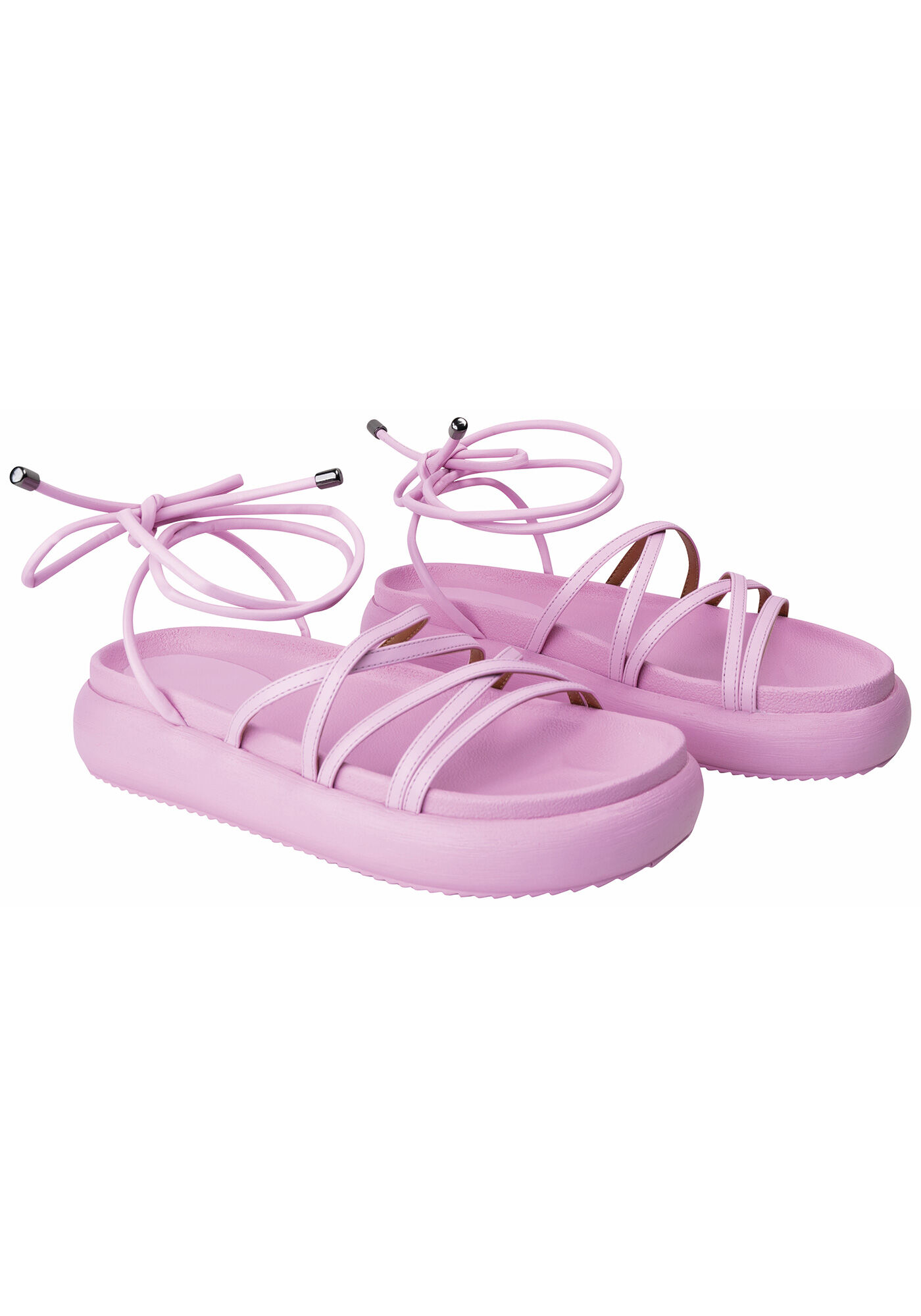 Sand&aacute;lia Papete Flatform com Amarra&ccedil;&atilde;o, , large.