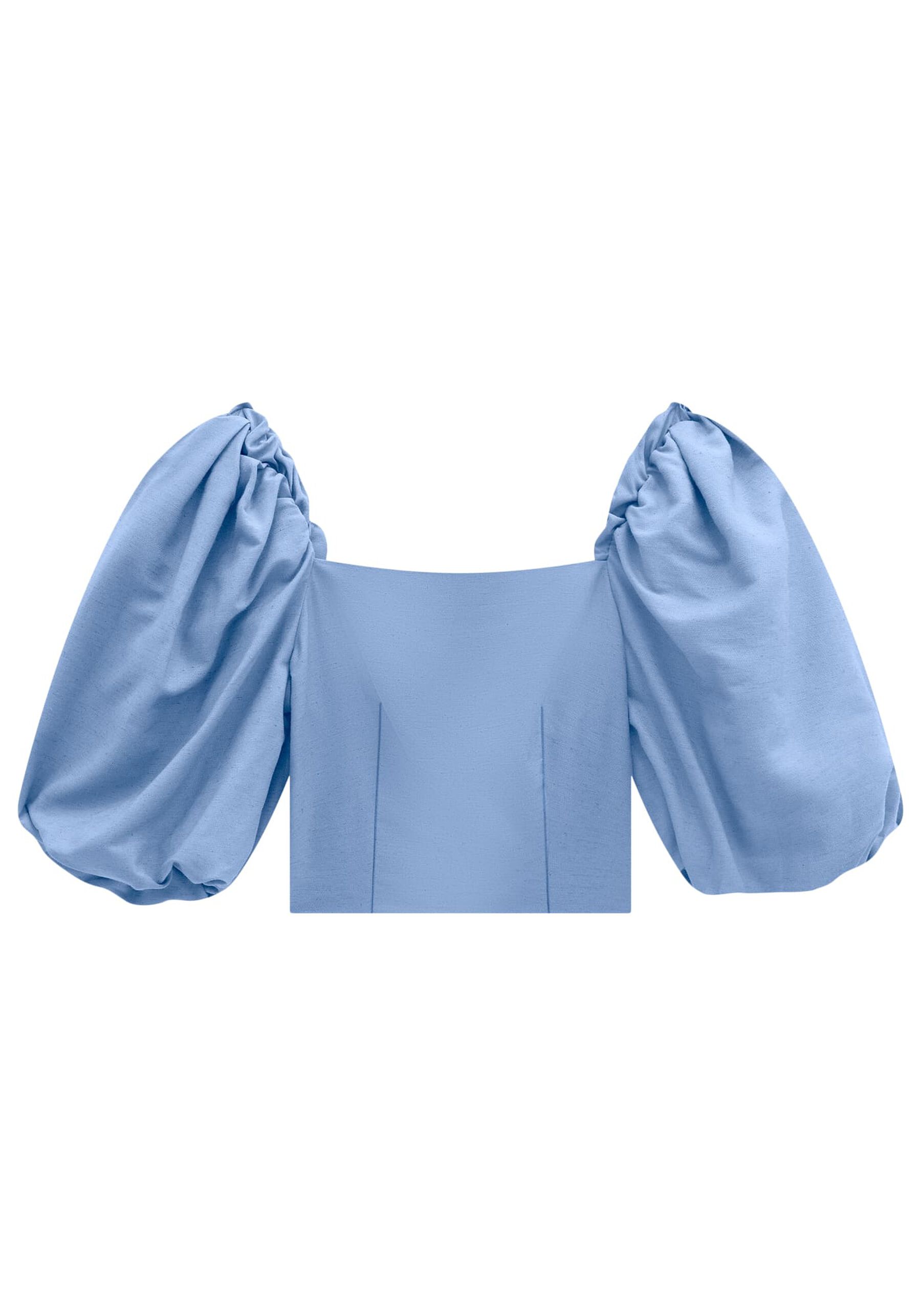 Blusa Cropped com Manga Máxi Bufante, . Blusa Cropped com Manga Máxi Bufante, , large.
