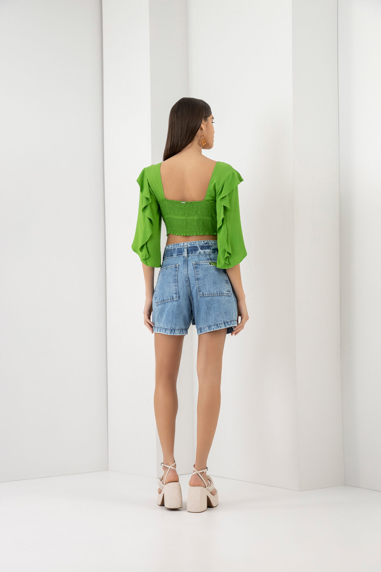 Bermuda Jeans Boyfriend com Cinto, , large.