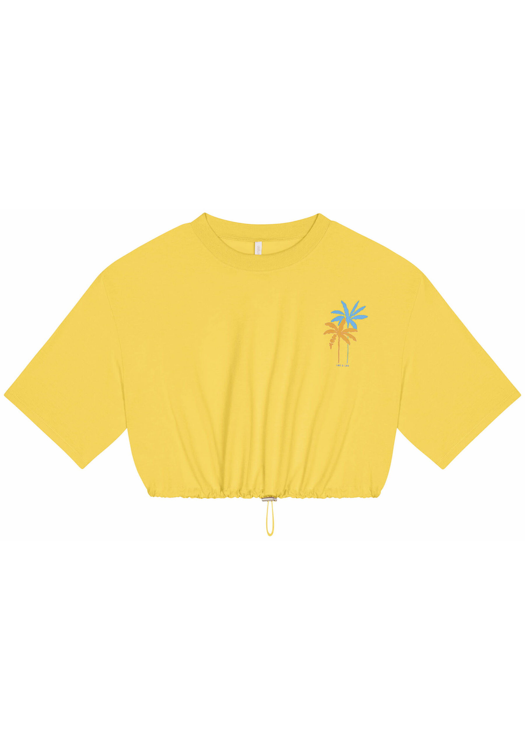 T-shirt Cropped em Malha Prime com Regulador, AMARELO LUZ DO SOL. T-shirt Cropped em Malha Prime com Regulador, AMARELO LUZ DO SOL, large.