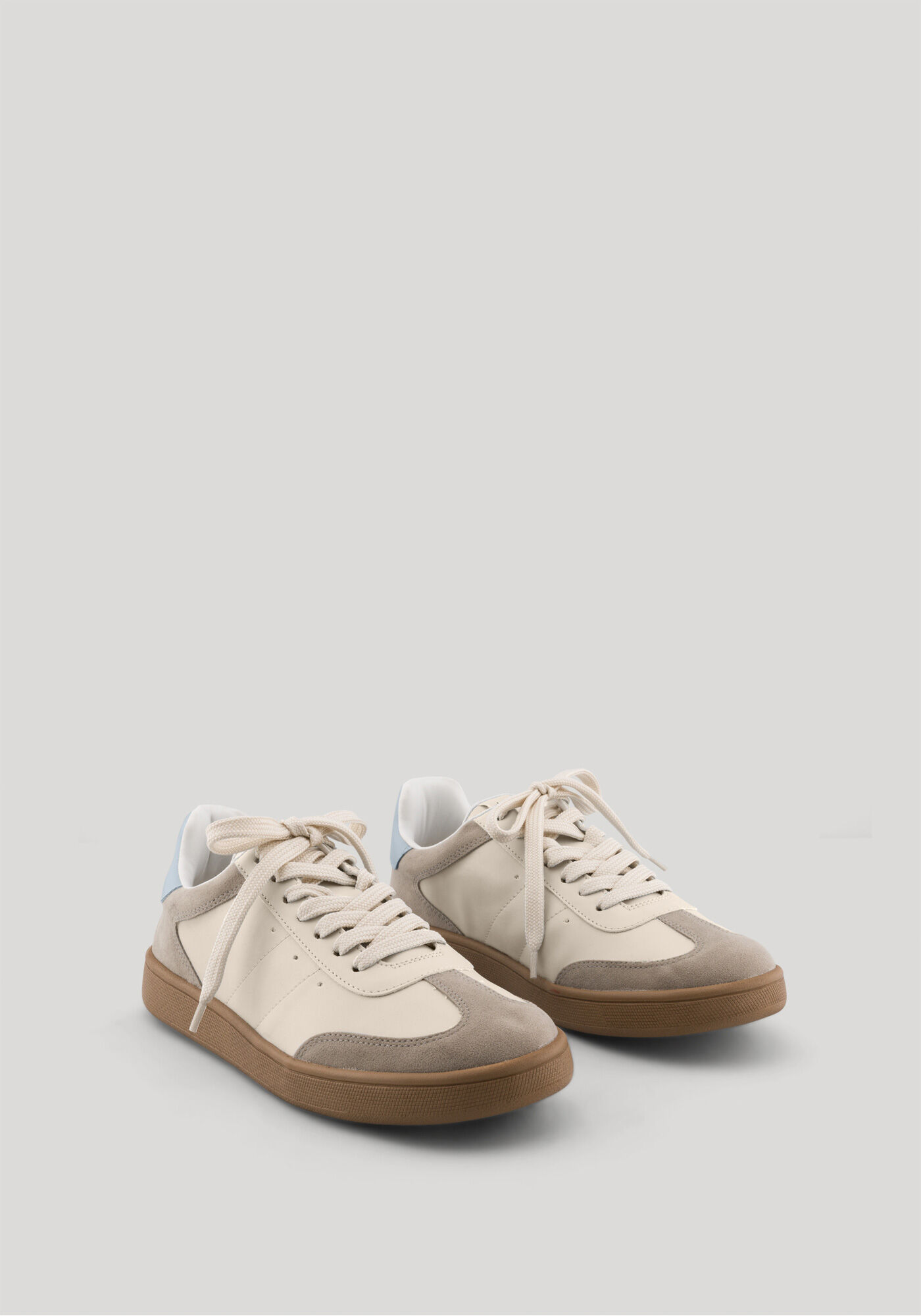 T&ecirc;nis Feminino Casual Com Recortes E Solado Flat, BEGE CENTURY, large.