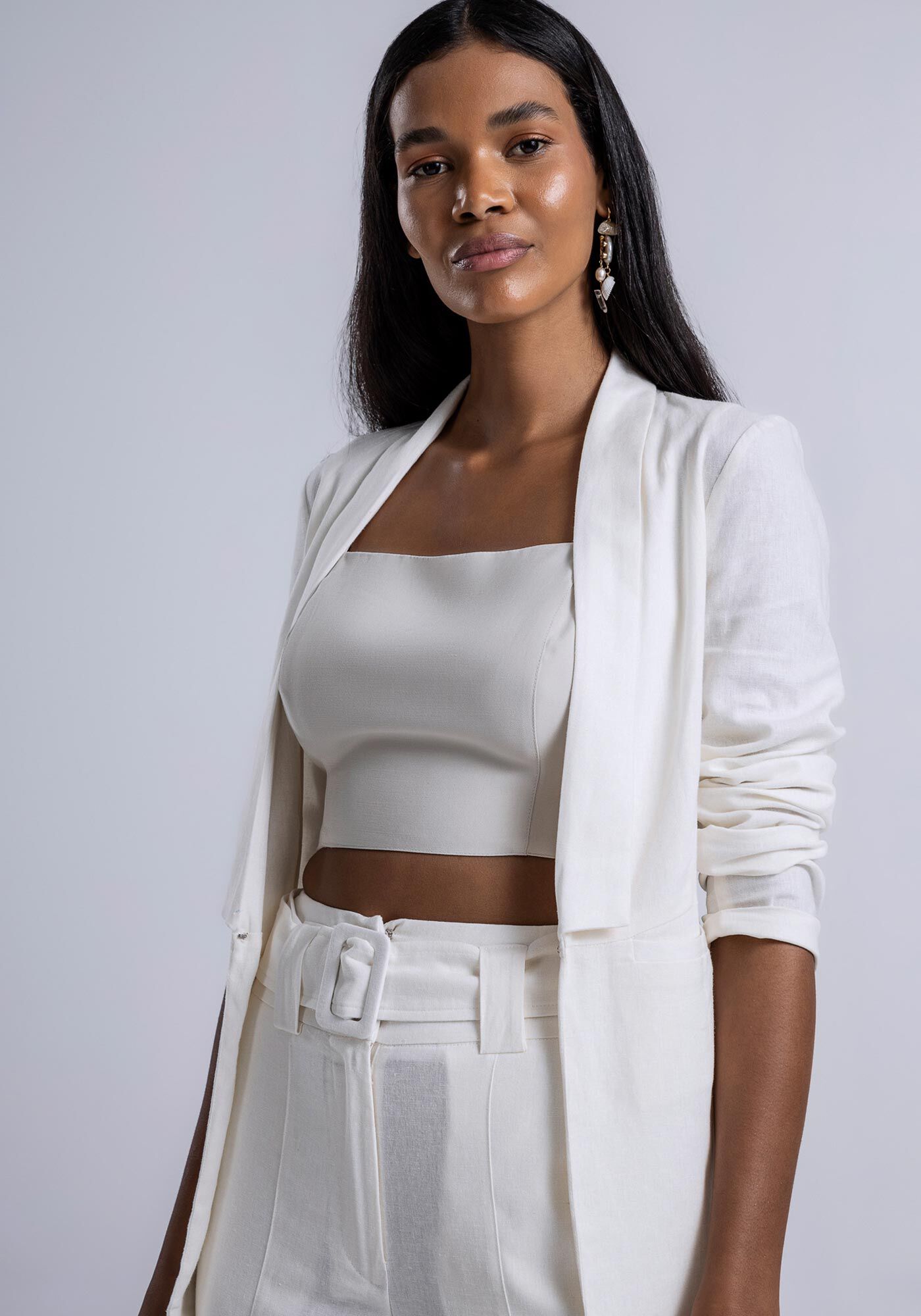 Blusa Cropped em Tecido Acetinado com El&aacute;stico, , large.