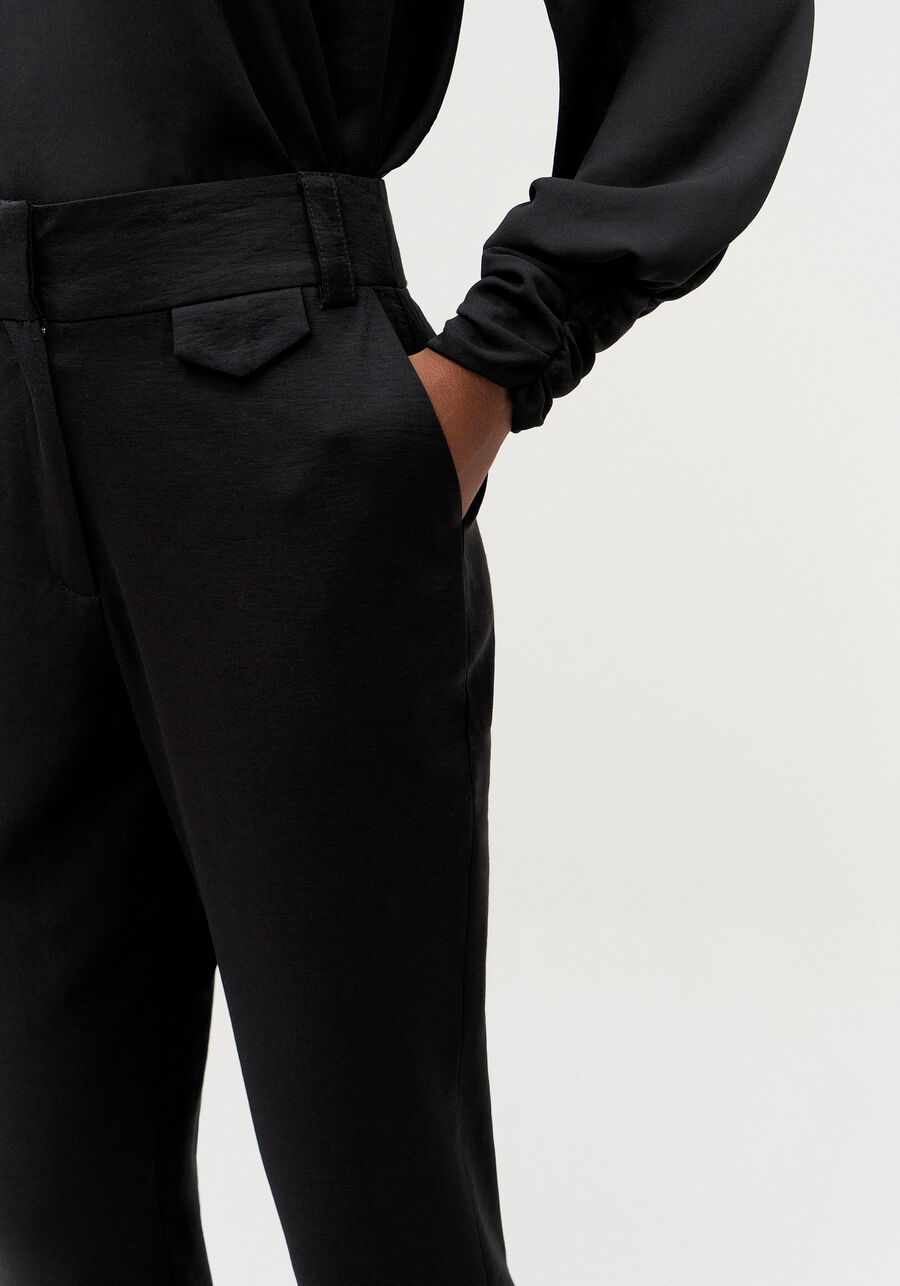 Calça Reta Alfaiataria com Detalhe Lapela, . Calça Reta Alfaiataria com Detalhe Lapela, , large.