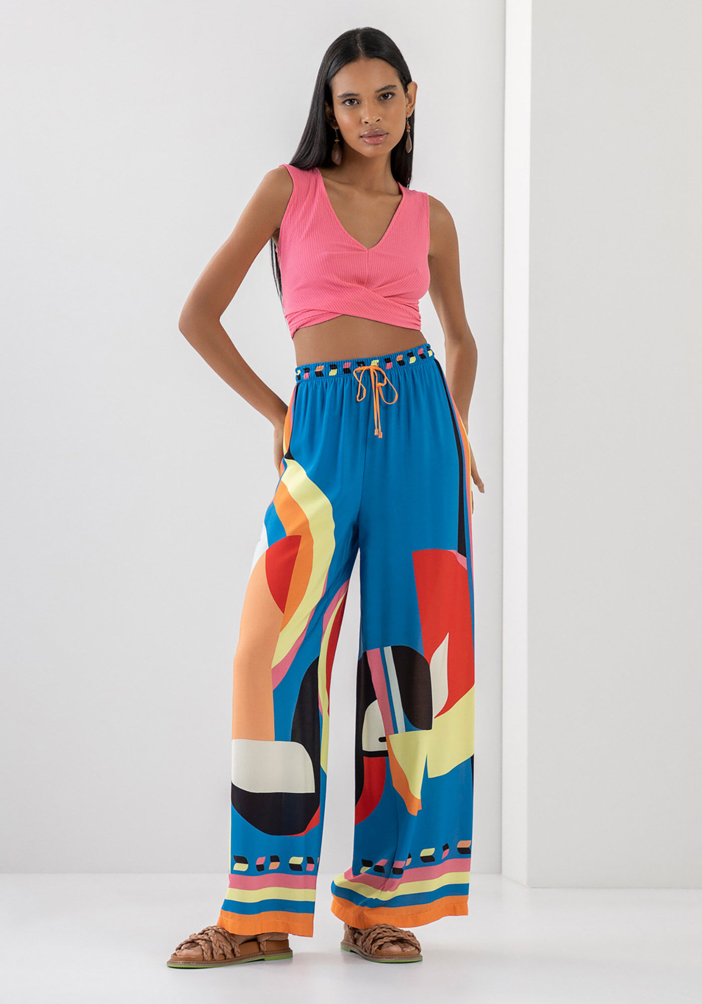 Calça midi estampada sales