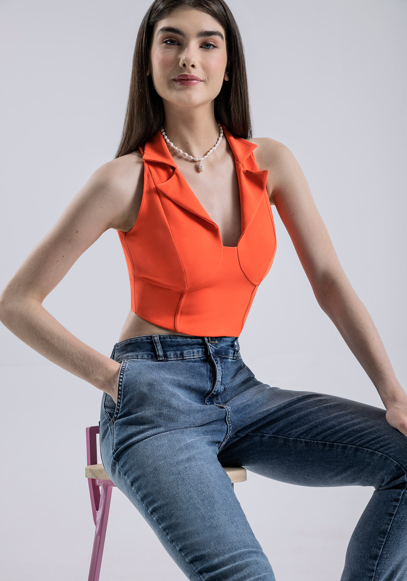 Cal&ccedil;a Jeans Jogging Cropped Cintura Alta, JEANS, large.