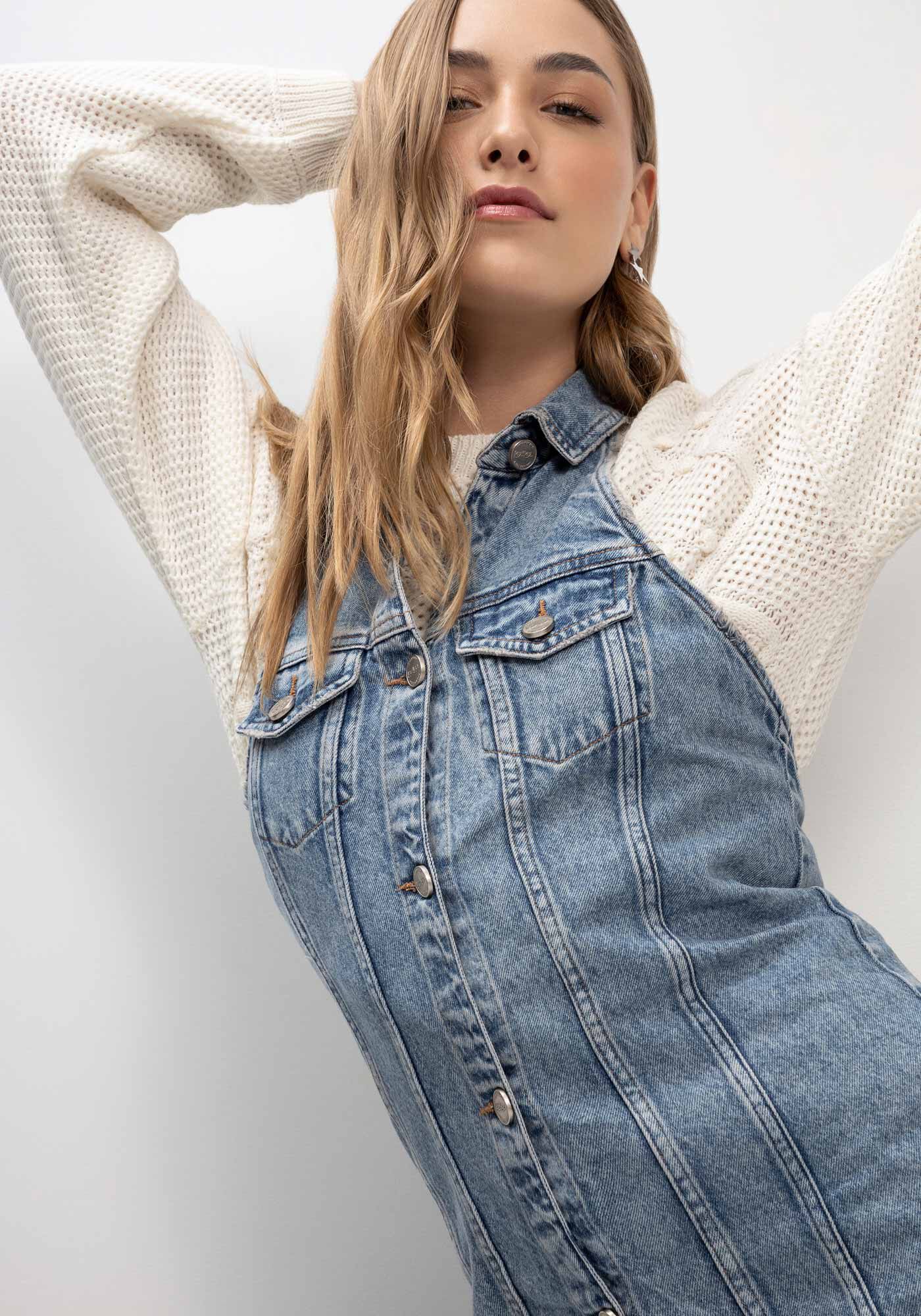 Vestido Curto Jeans Frente nica Lez a Lez