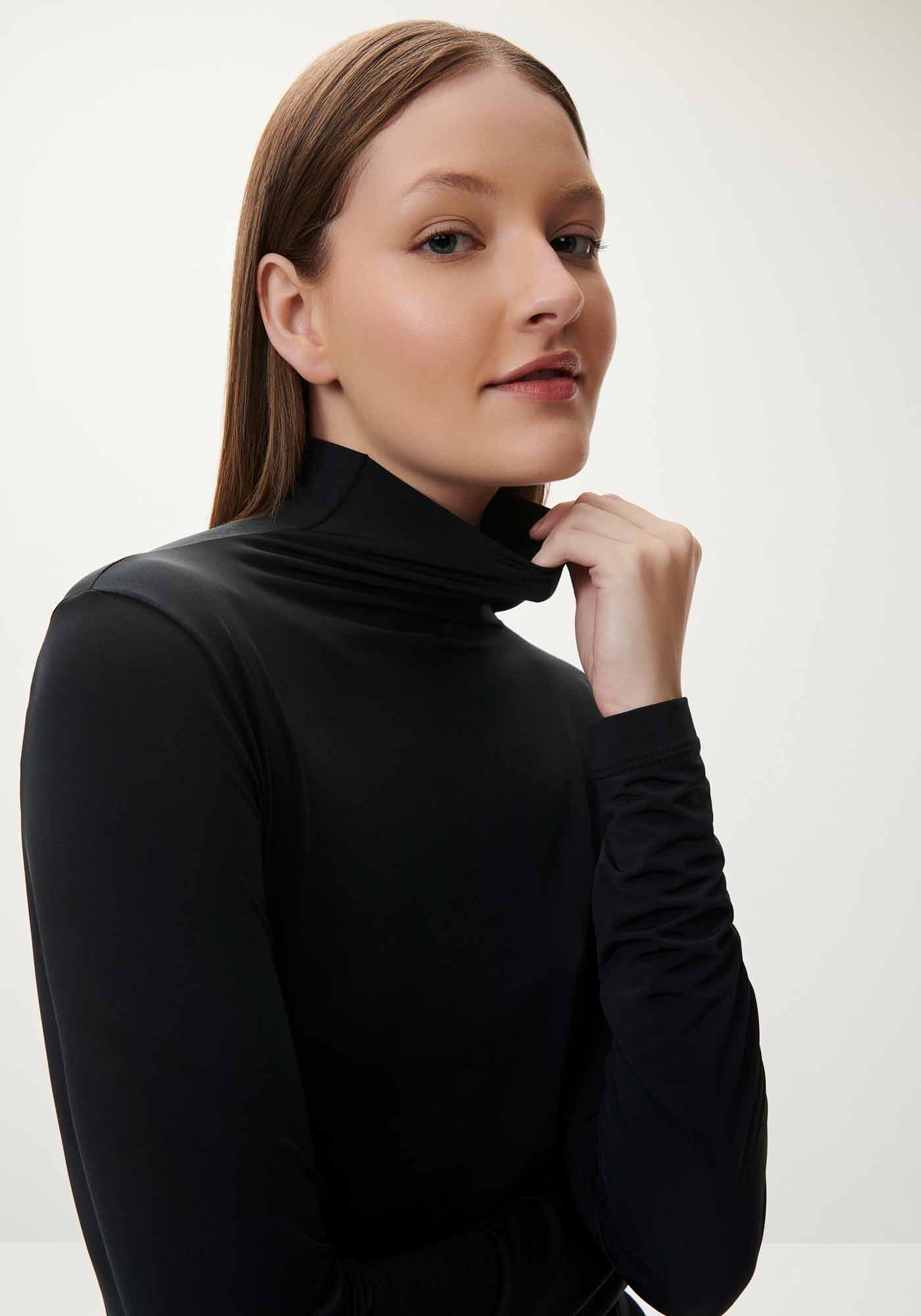 Blusa Manga Longa em Malha com Gola Alta, , large.